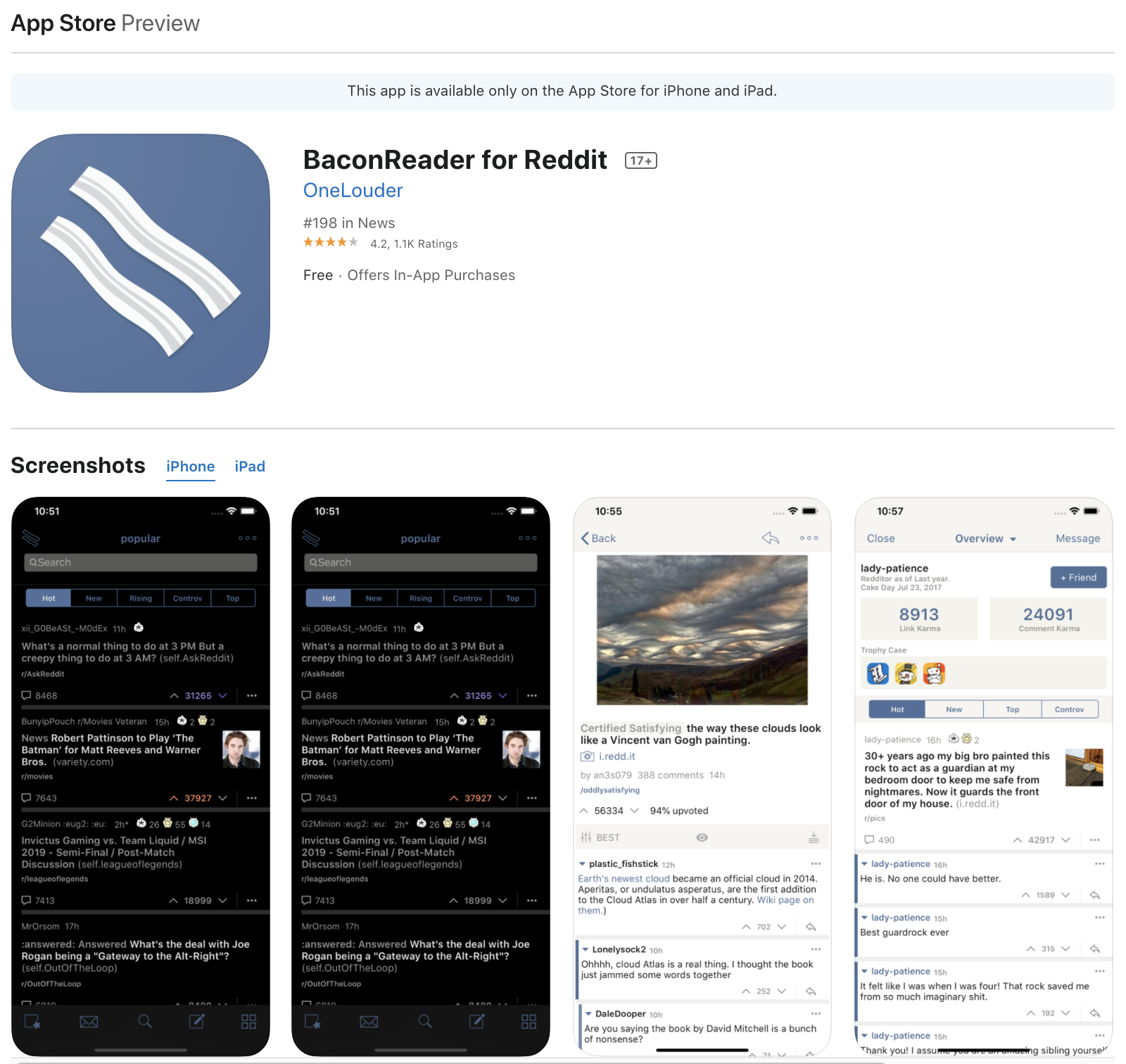 BaconReader for Reddit - iOS