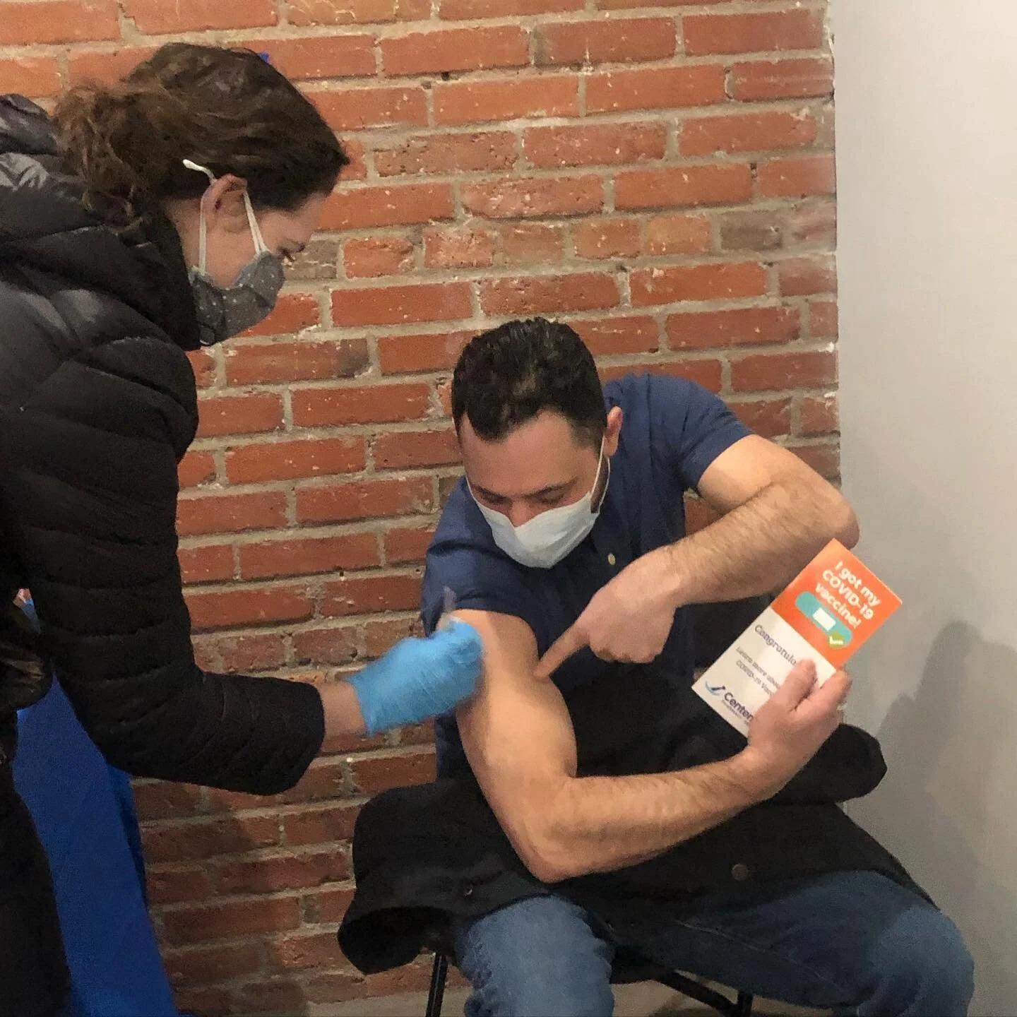 Today, our staff @surayaphilly @rd_philly and @pizzacamp are getting their 1st round of vaccinations! Thank you centennial pharmacy.