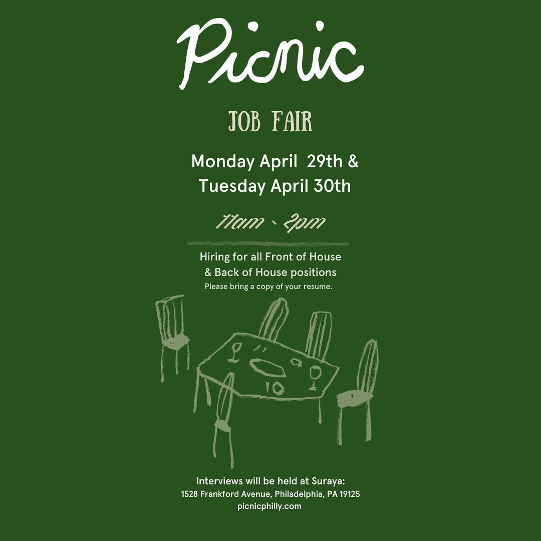 The Defined Hospitality family is growing! Join us next week for our job fair and come work at our upcoming restaurant, Picnic.