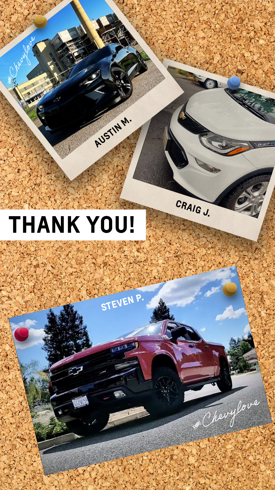 Followup 9x16 story post with real photos submitted by Chevy fans