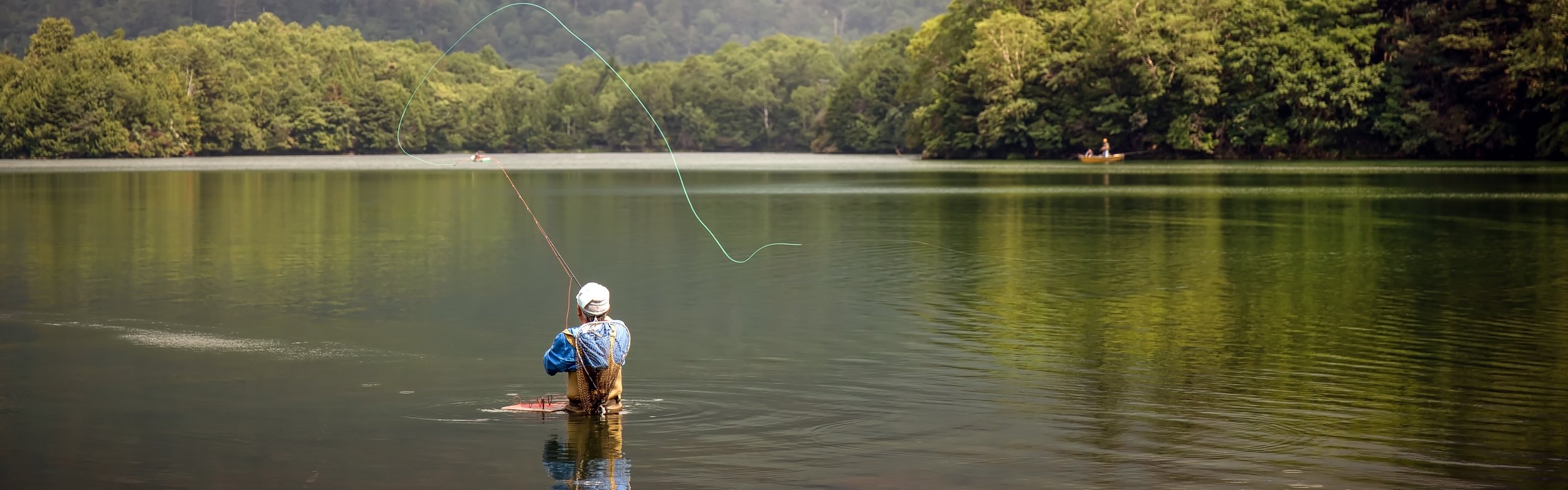 Fly Casting on Lake Burton