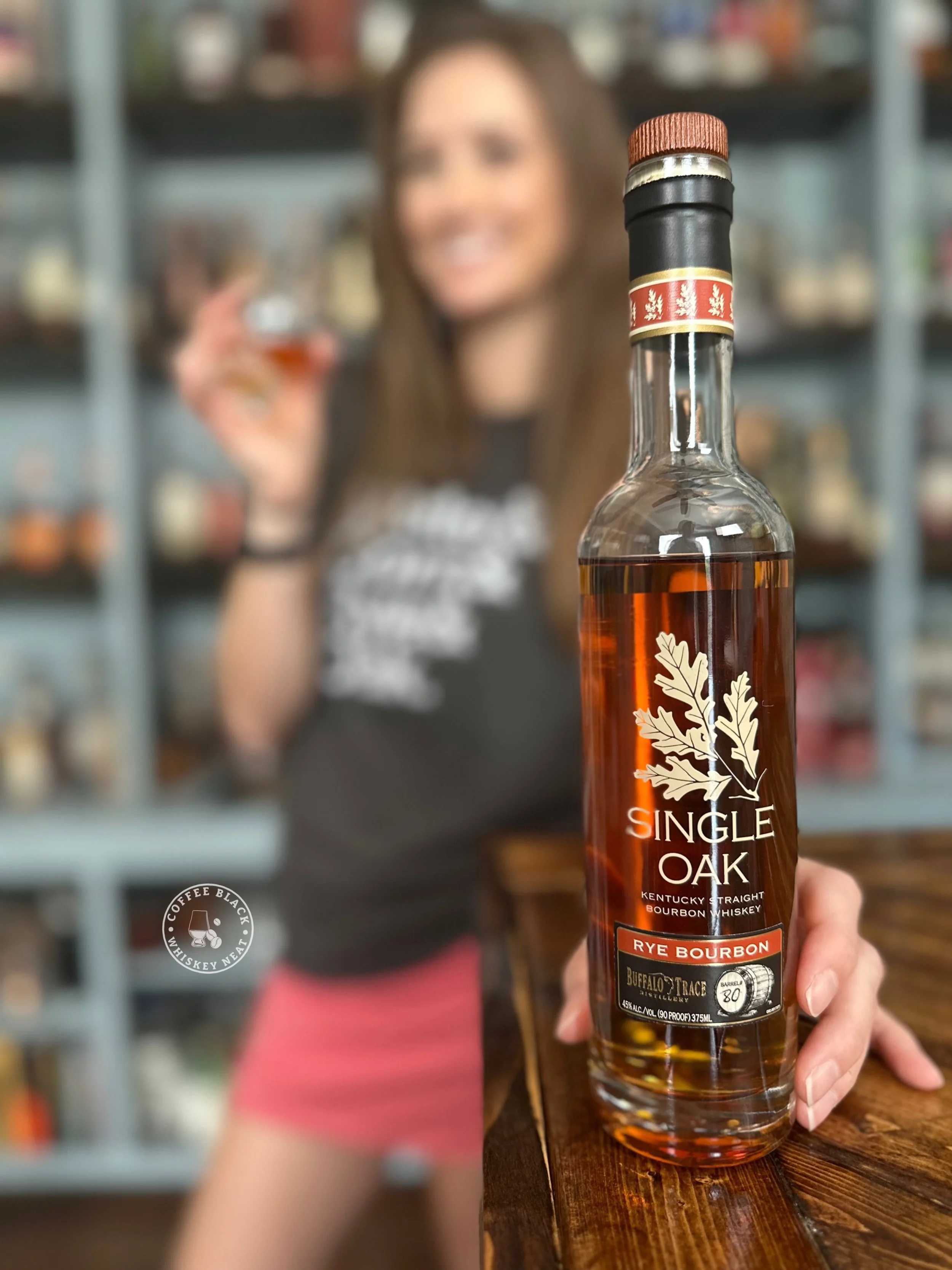 @buffalotrace Single Oak rye bourbon barrel no 80 is aged for 8 years and bottled at 90 proof. Cherry limeade, pink nerds, and clove on the nose followed by dried cherry, apricot, and kiwi on the palate with a grapefruit, watermelon, and oak finish. 