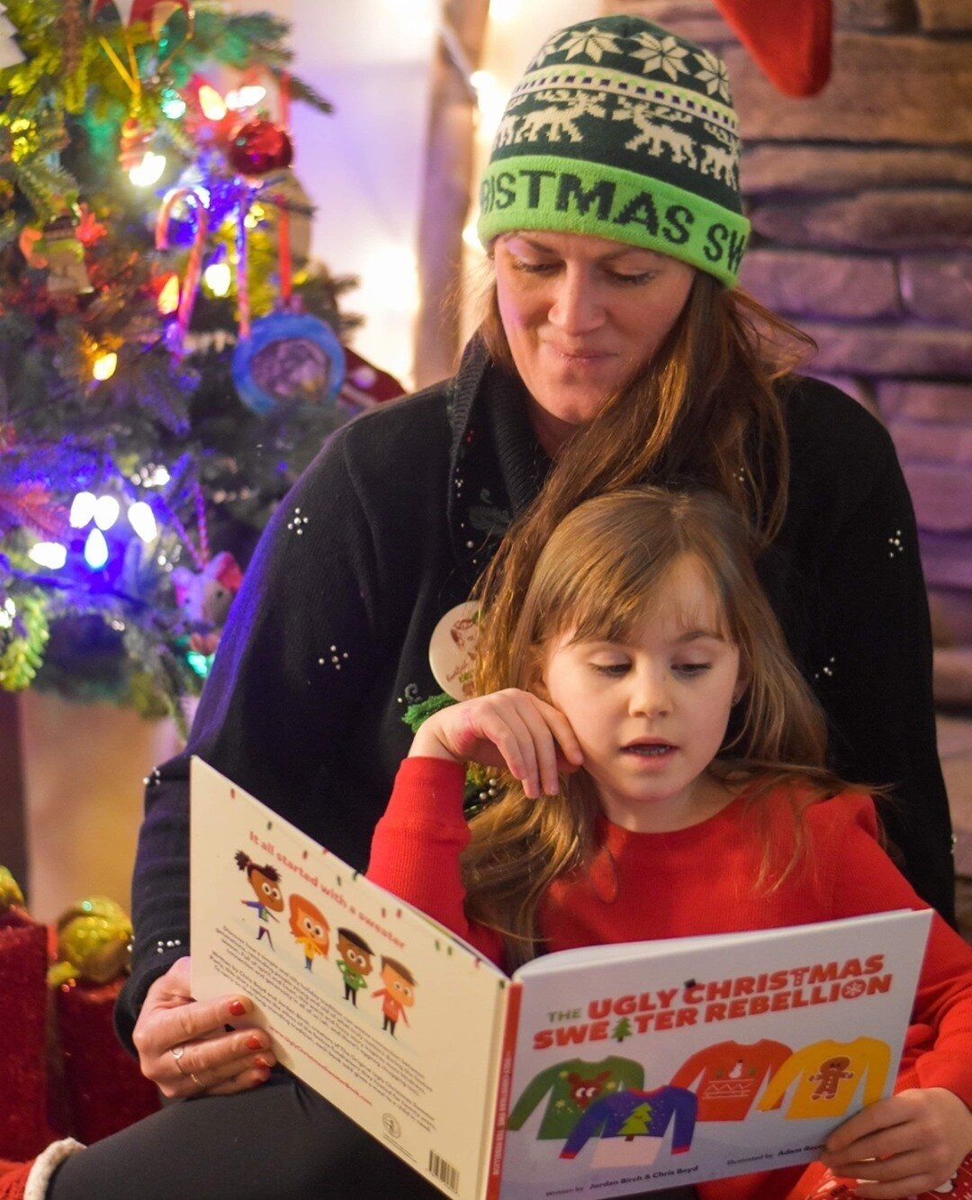 Warm cuddles with your little ones and a heartwarming book go hand in hand! ❤️💚⁠
⁠
There's no better time to start making memories like today!⁠
Snuggle up and let the good times begin!✨⁠
⁠
#uglychristmassweaterrebellion #uglychristmassweater #uglych