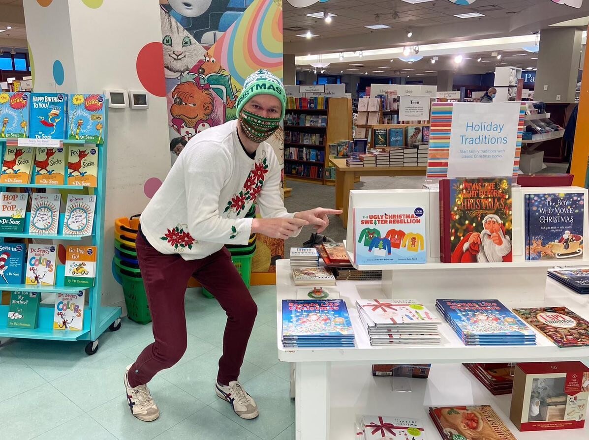 We love all things books and it&rsquo;s even more exciting to see your own copies on the shelf!❤️💚

Our Ugly Christmas Sweater Rebellion book is available at @indigochapterscoquitlam in Pinetree Village. 🧶

👆🏾Click on our bio link to order online