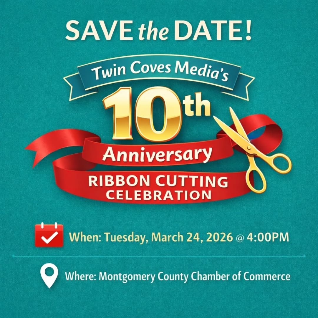 Save the Date! TCM's 10th anniversary ribbon cutting is 4pm on 3/24/26 at the Montgomery County Chamber offices. Hope to see you there!
