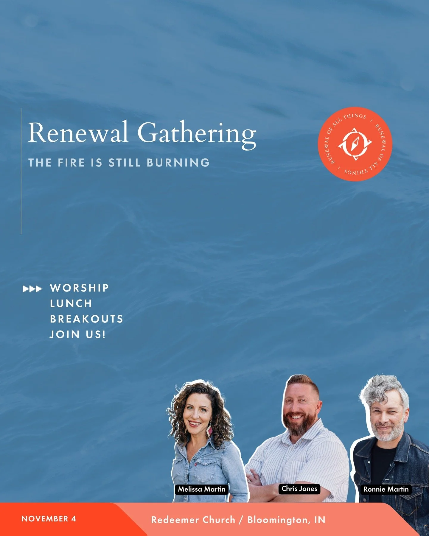 Sometimes the fire that once burned bright with passion and purpose feels more like smoke and ashes.
But the truth? God specializes in lighting fires that seem long gone.
Join us in Bloomington, IN on November 4 for The Fire Is Still Burning &mdash