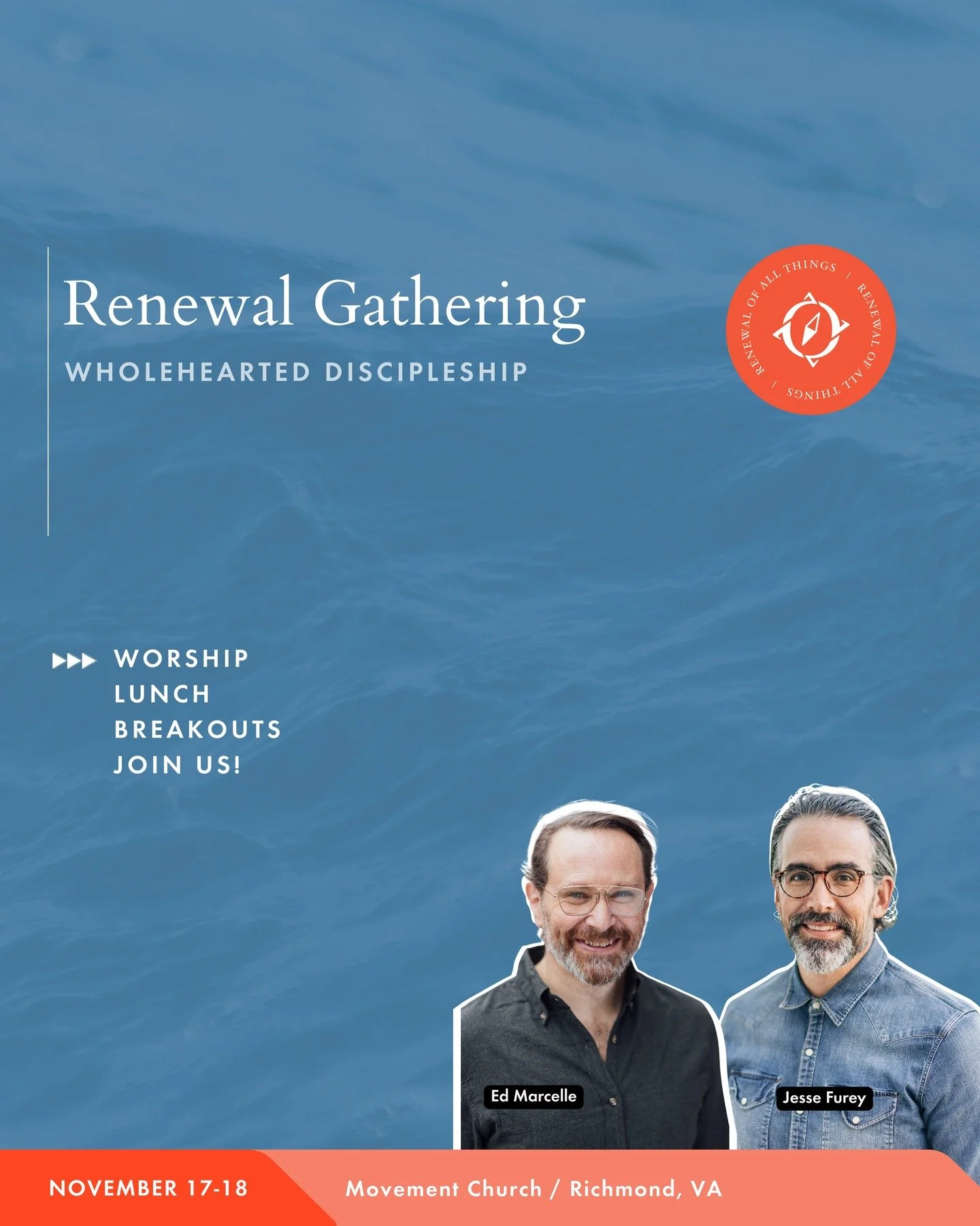 Our fall Renewal Gatherings continue and we&rsquo;re heading to Richmond, VA! ❤️

Pastors, ministry leaders, and spouses are invited to step away from the busyness of ministry for a day of rest, prayer, and encouragement with others who understand th
