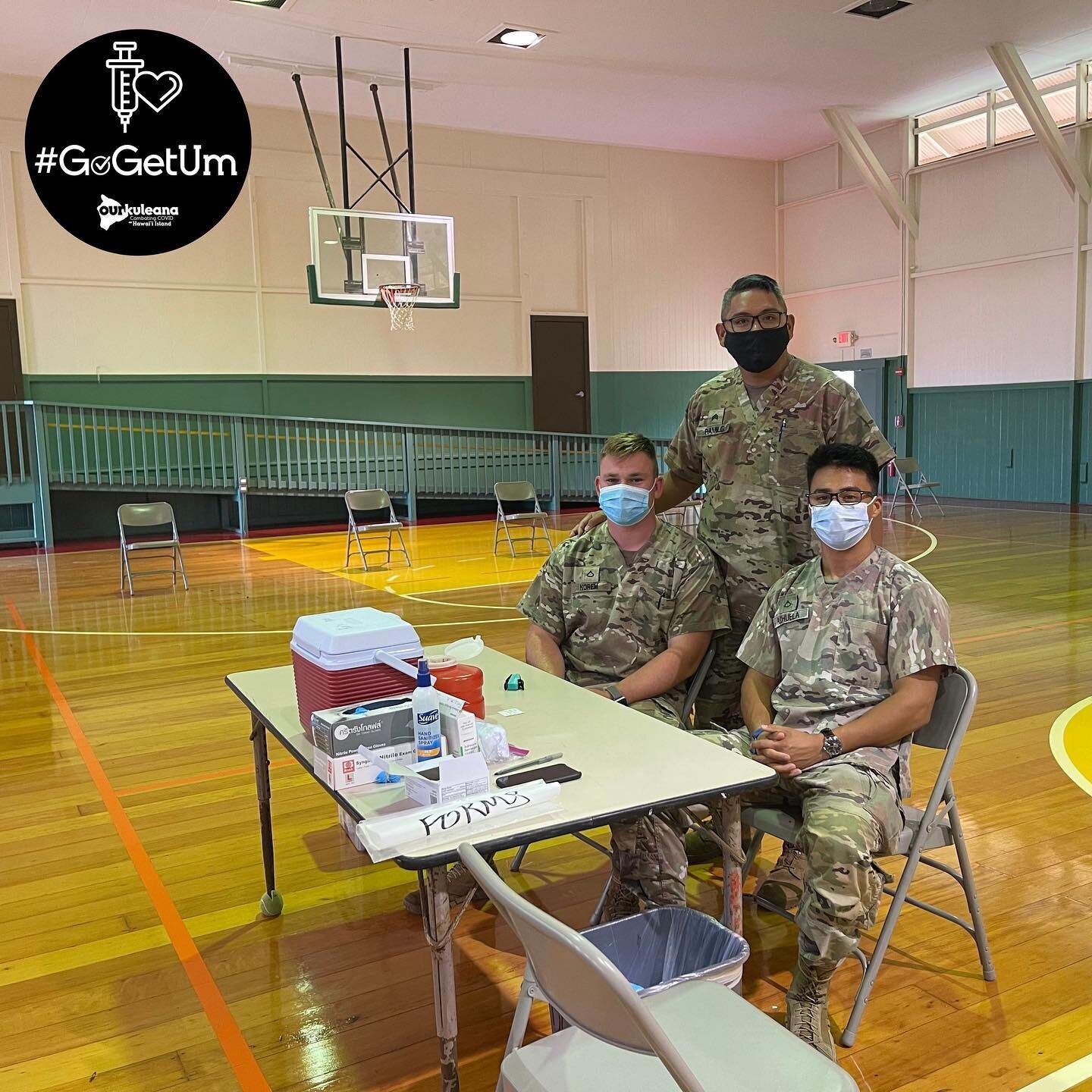 Mahalo to DOH and the National Guard for putting on a vaccine clinic in Naalehu today! #GoGetUm #IGotUm #HIGotVaccinated #OurKuleana
