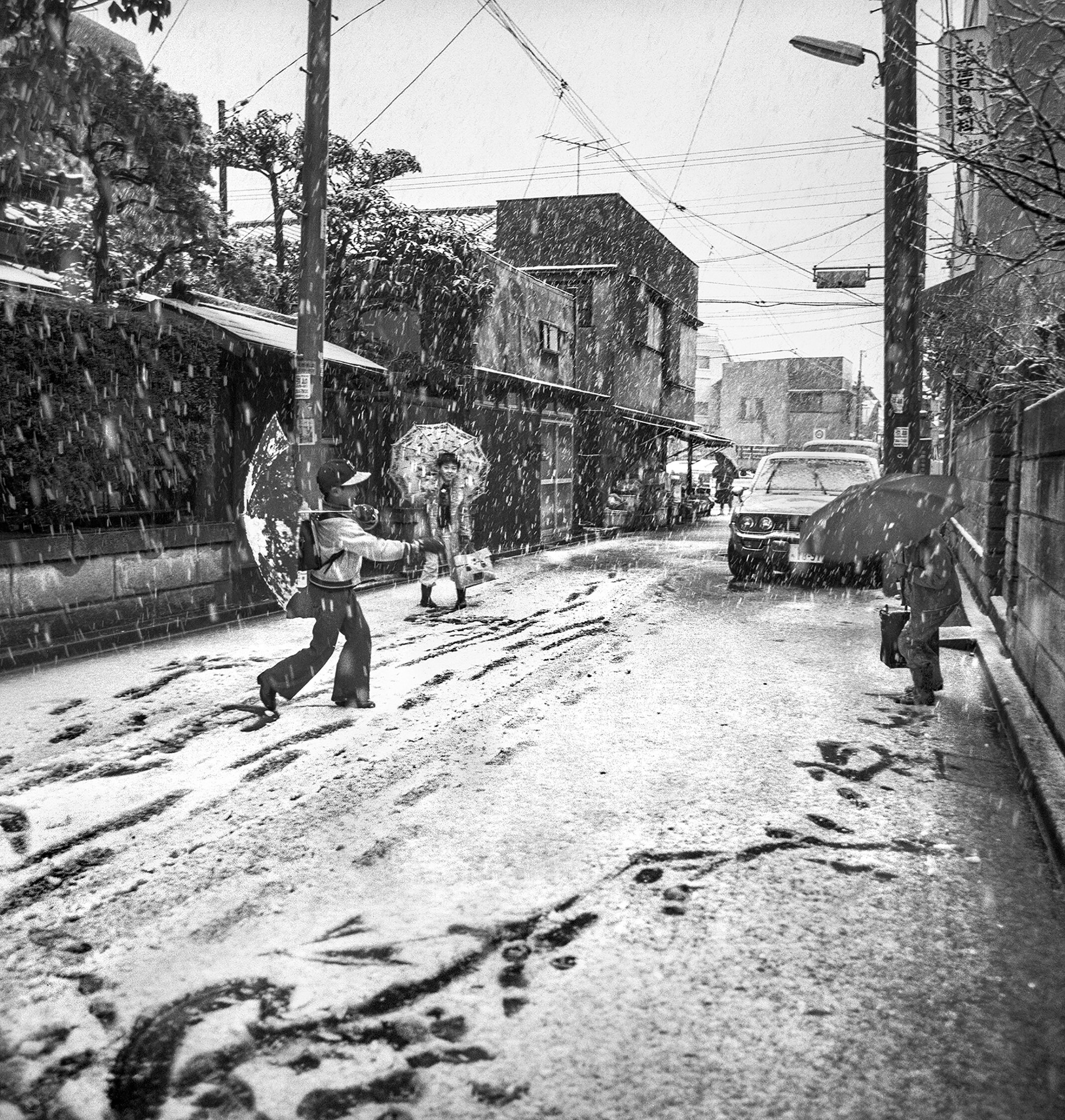 School kids, Ogikubo, Suginami ward, Tokyo, January, 1976.