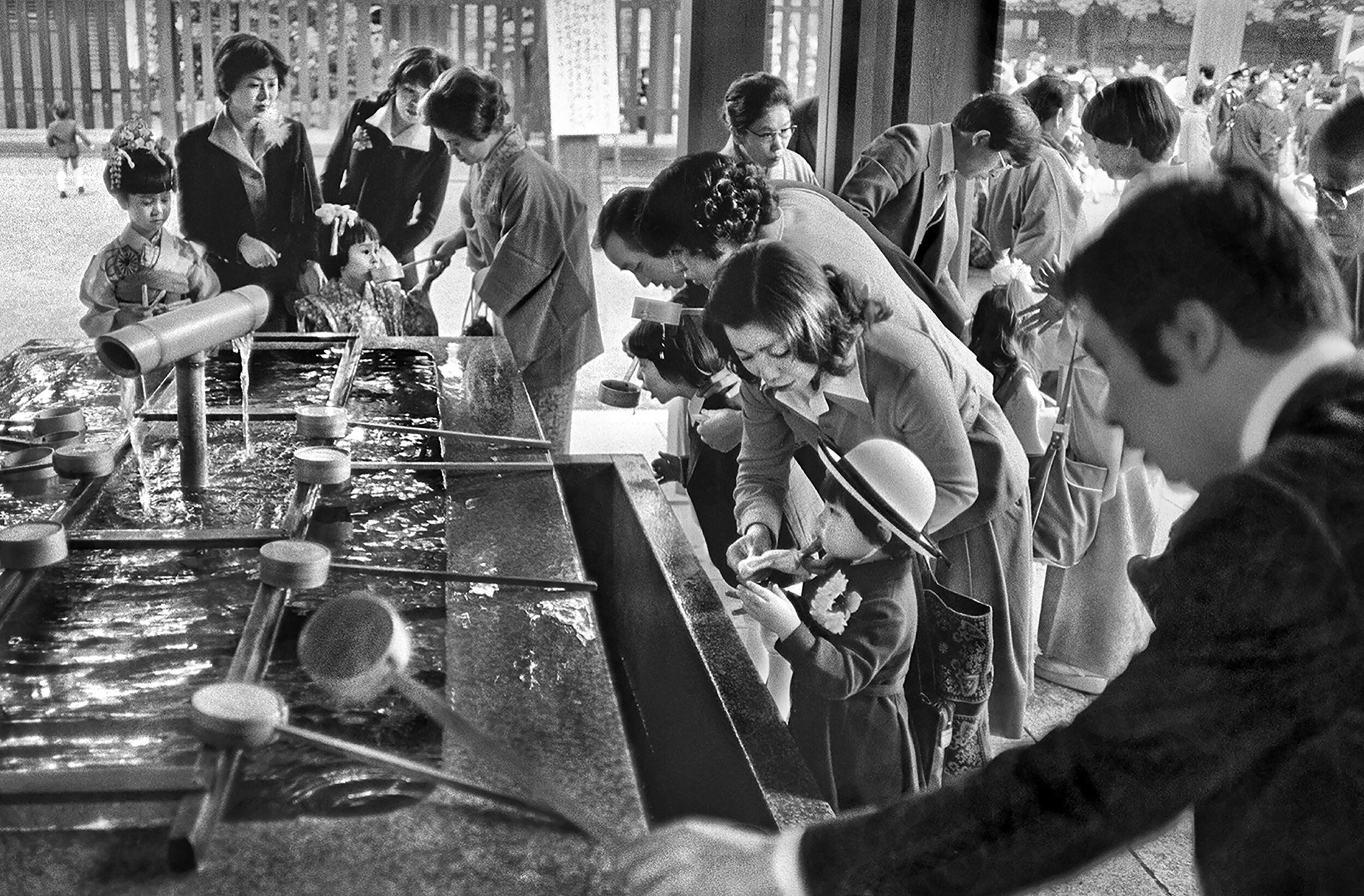 Shichi-go-san, children's festival, Meiji Shrine, Shibuya, Tokyo, November 1977.