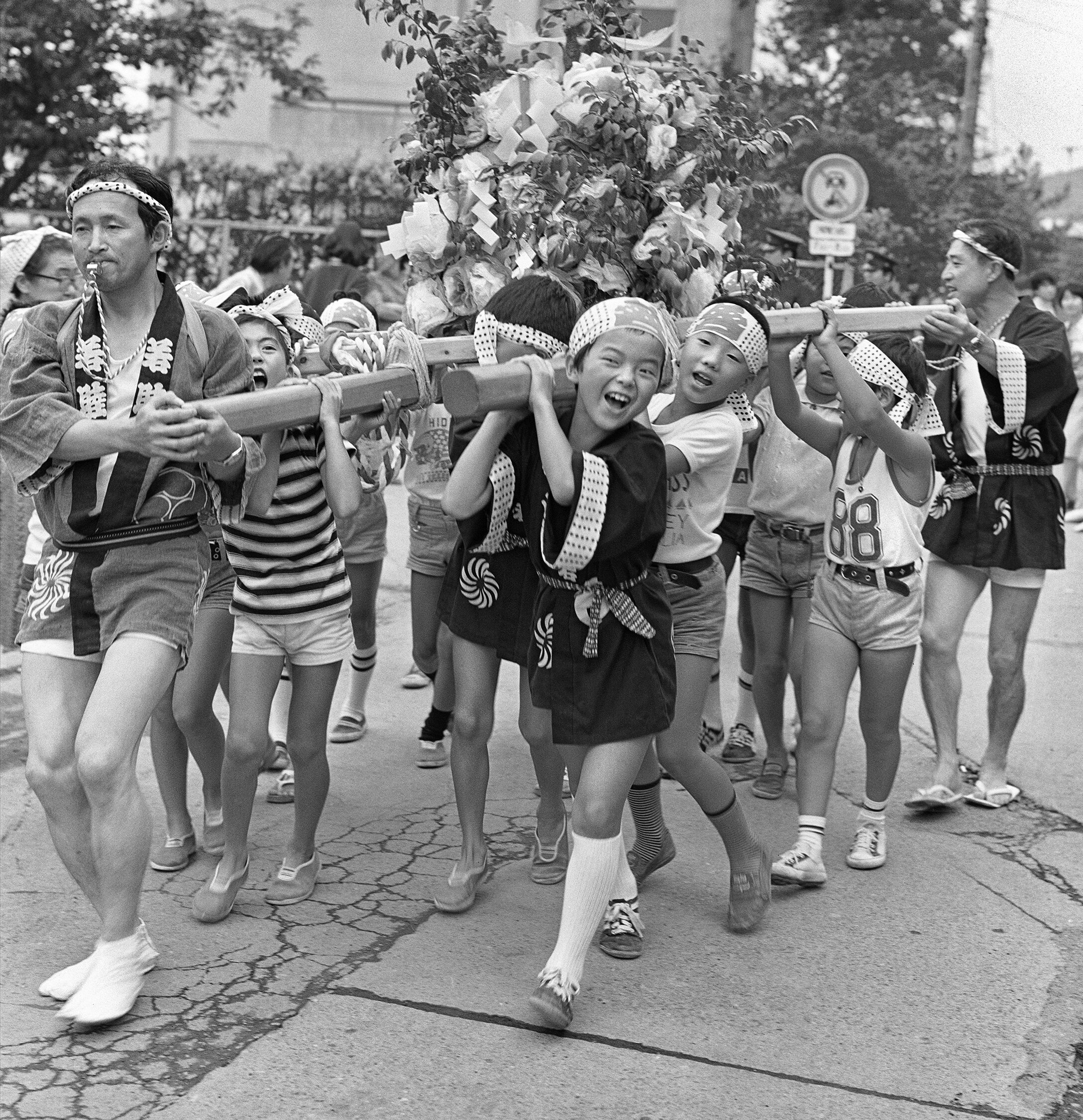 Local Obon festivities Zushi, July 1977.