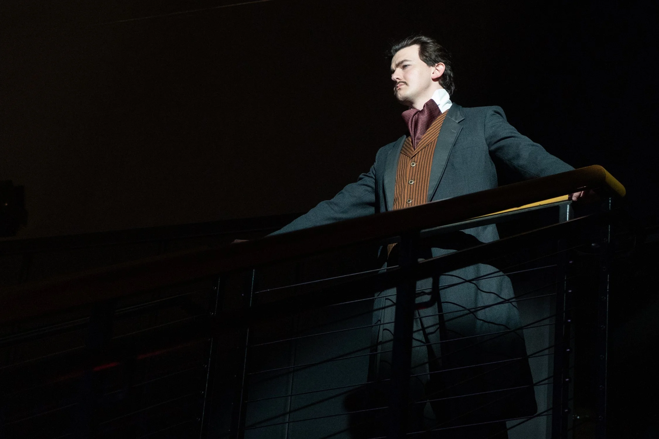 Jarrett Bloom as John Wilkes Booth in Assassins at the Zeiders American Dream Theater with Full Circle Productions with Ryan Rudel, Adam Marino, Alexandra Shepard, Mark Medea Munoz, Ricky Jones, Andre Magalhaes, Amanda Scanlan, and Conor Crowley (202