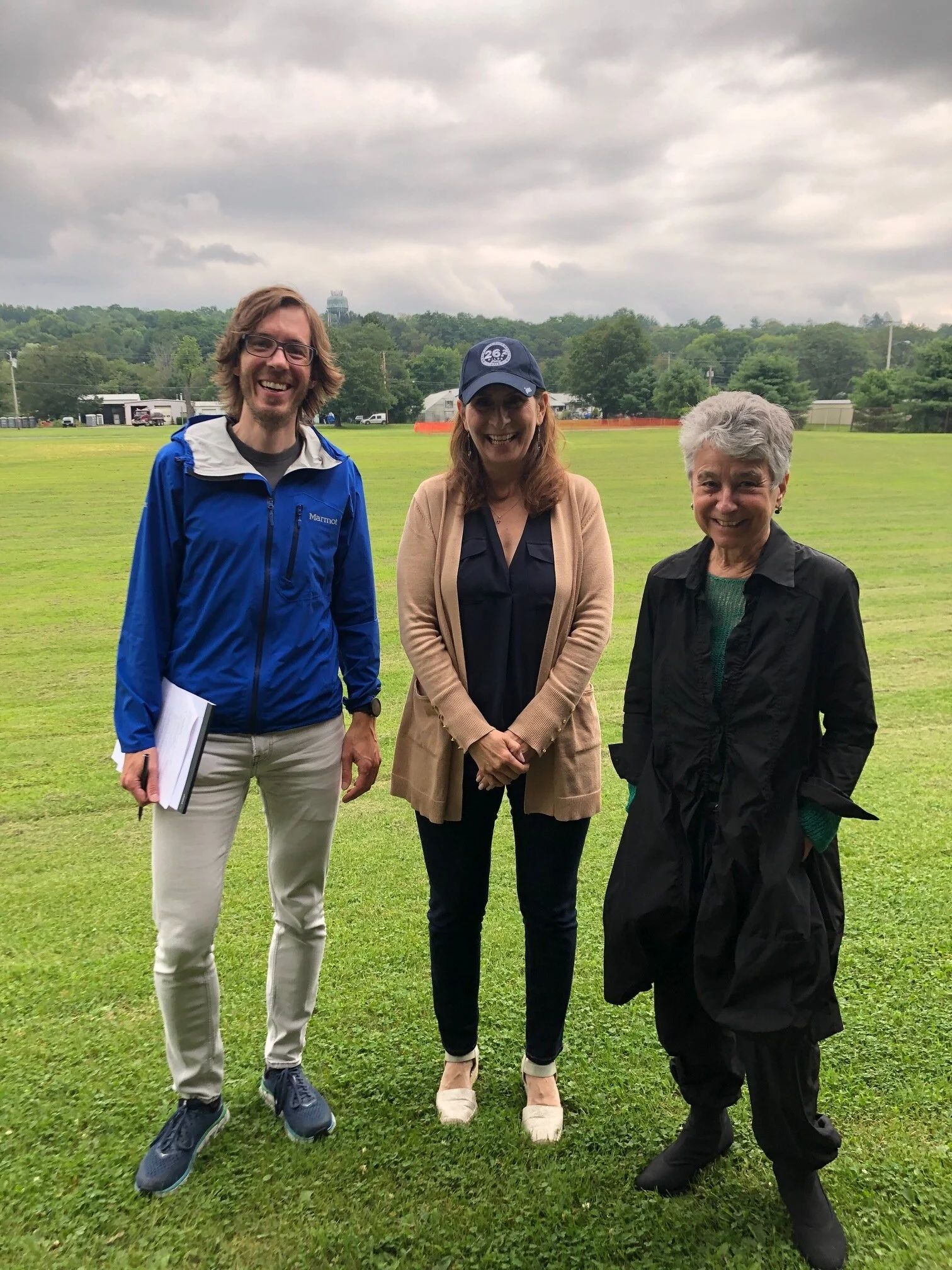 Construction on the revitalizaion of the Park is about to begin!

Thursday, July 29th a meeting took place to plan the start of construction took place with:

L to R:  Kevin Hasselwander, design engineer from Chazen Companies; Linda Bellino, from Lan