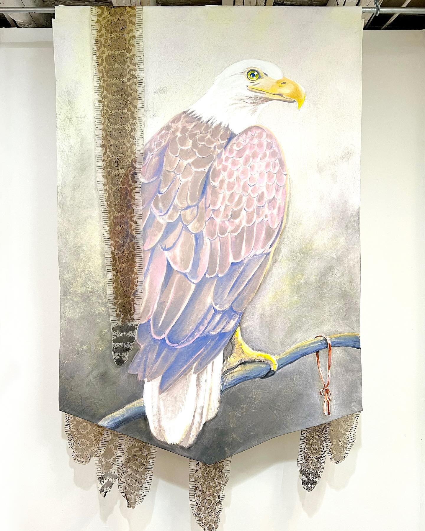 “Wet-Eyed Eagle” is a new flag. I think now is a time for dissolving and being digested. This is not passive. It's a creative act of reconfiguration. Things are always breaking down and being created in this living earth organism. I am in
