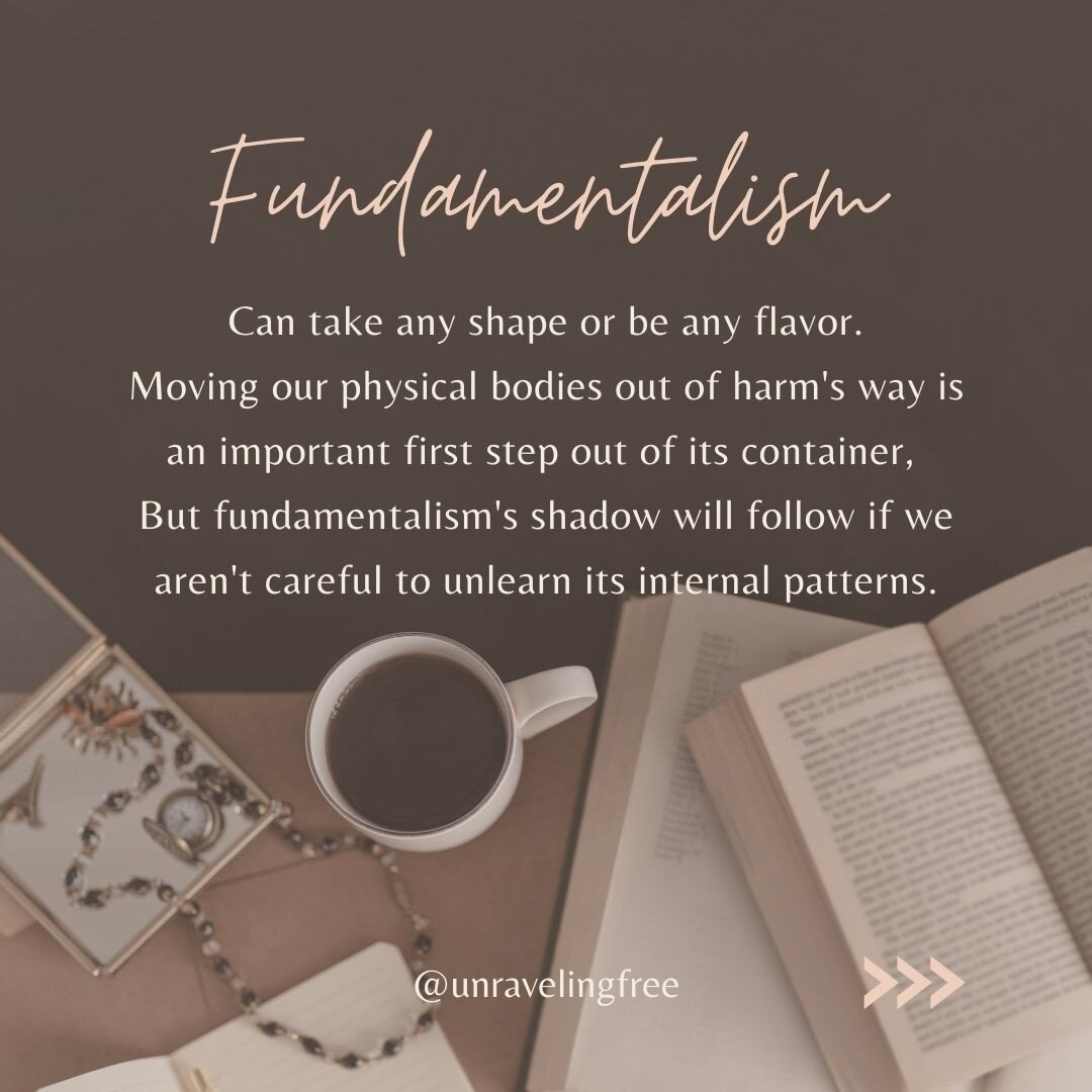 Something Casey and I try to be very intentional about, is holding space for humans right where they find themselves. In the deconstruction space, it can be so tempting to become fundamentalist in another direction. We want all of us to be free from 