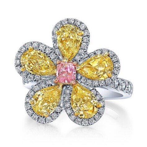 🌼We&rsquo;re here to make the first week back to reality better 🌼 This is one my absolute favorite pieces. The fancy pink and yellow diamonds are extremely rare 💖💛