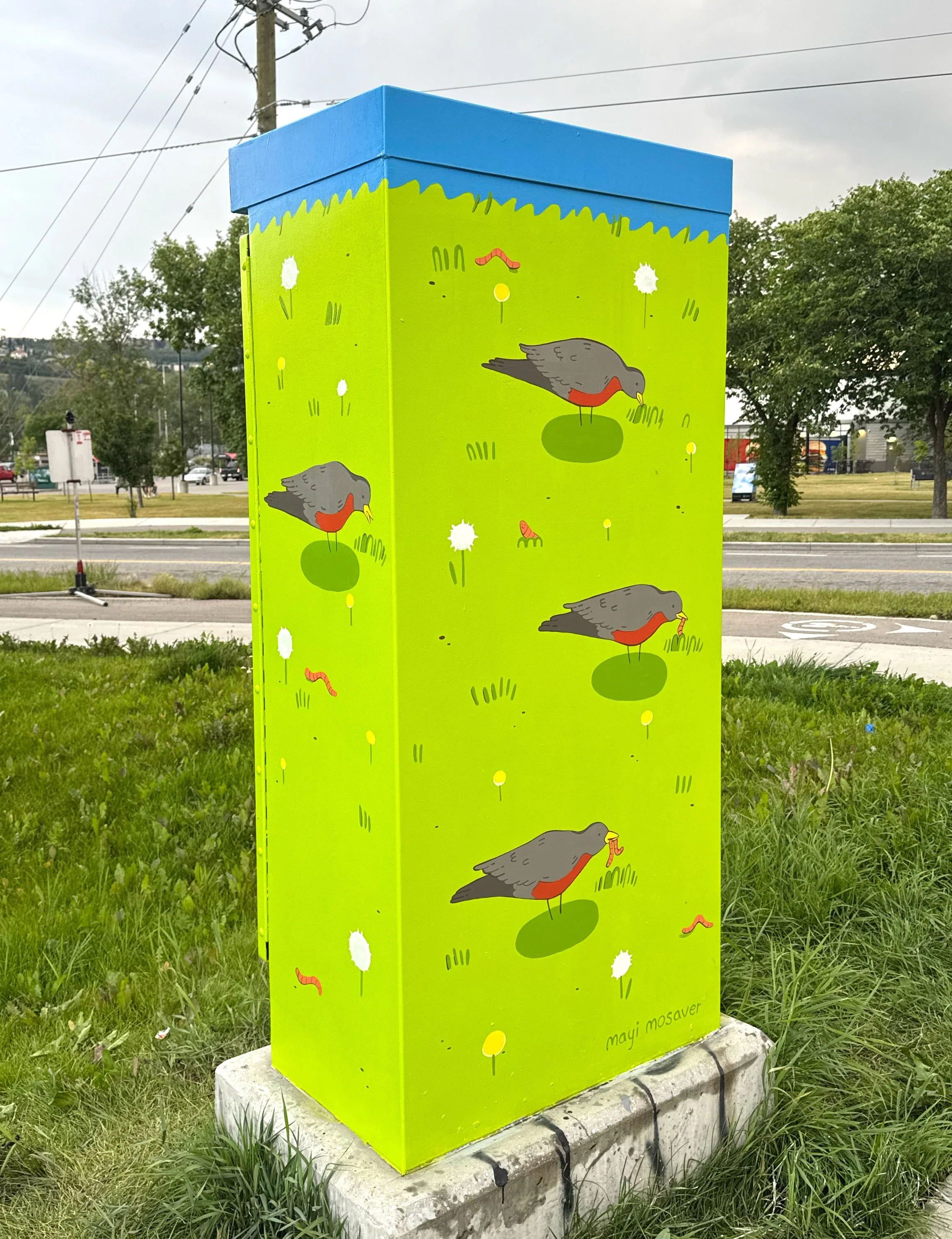 Utility Box Project- Birds of Calgary: Robin