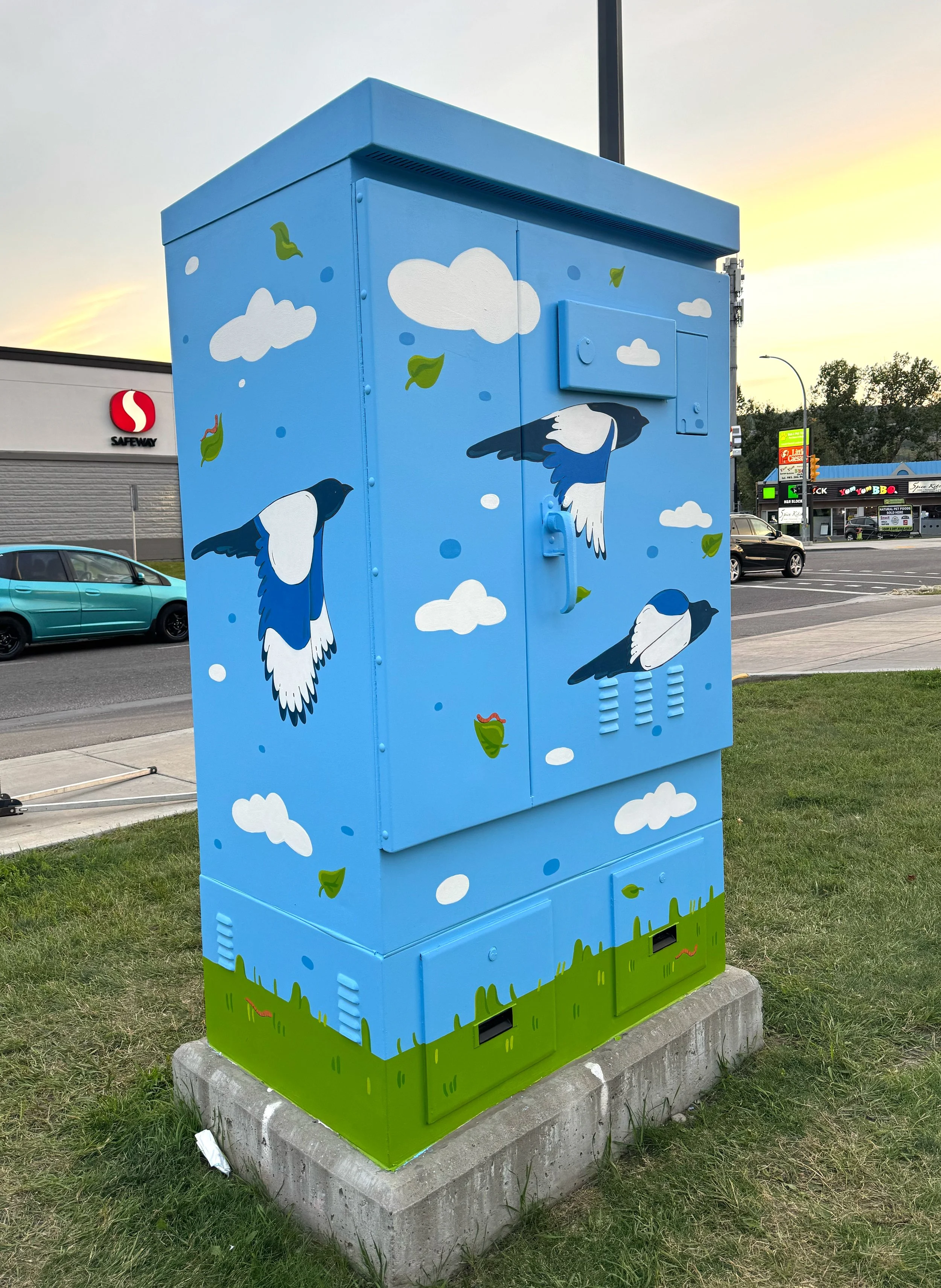 Utility Box Project- Birds of Calgary: Magpie