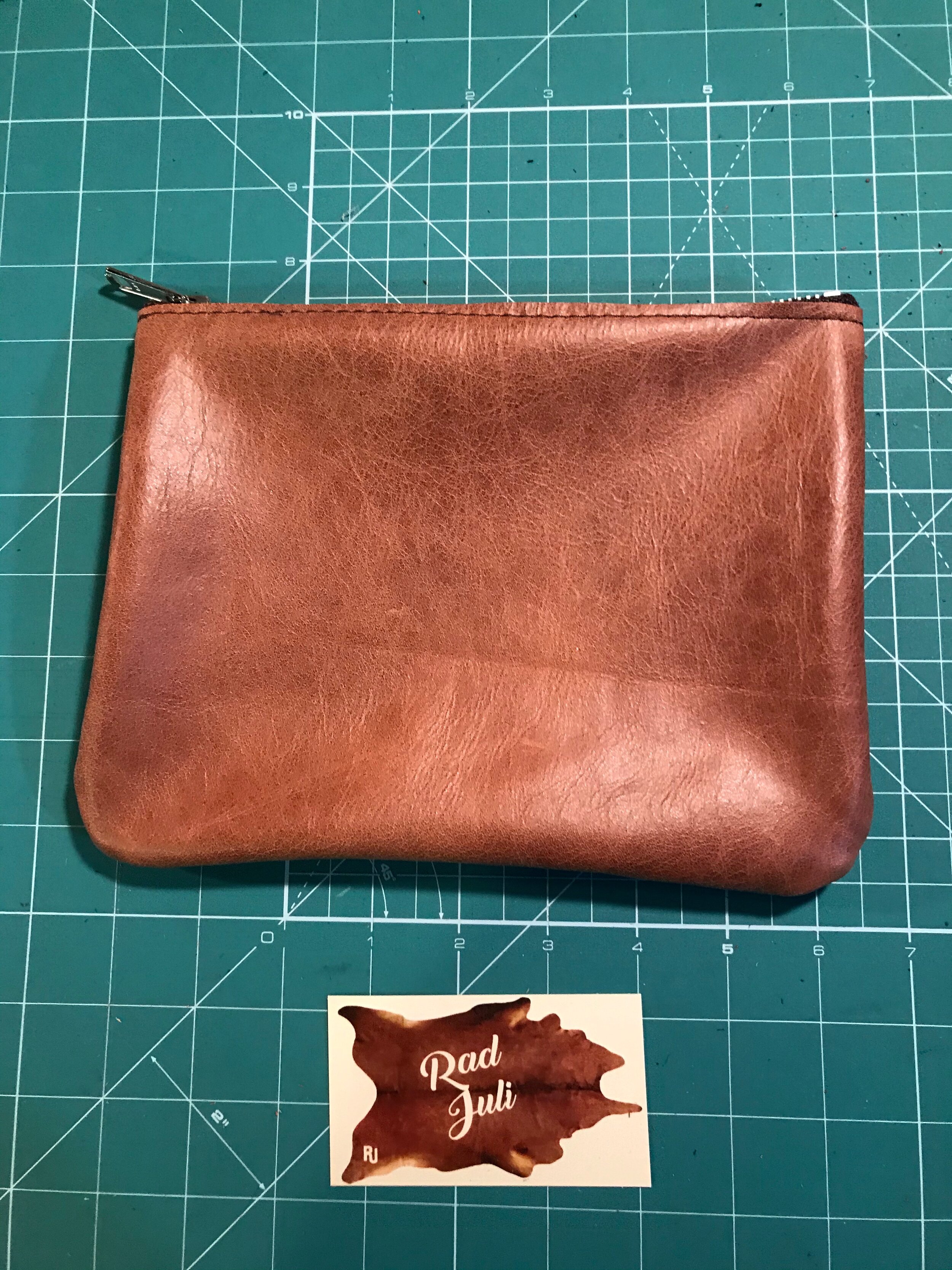 Birdy Zip Card Case, Natural Leather