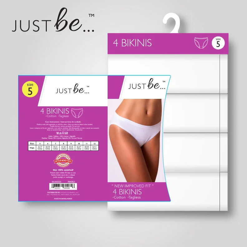 Just Be Panty Program 4 Pack Bikini