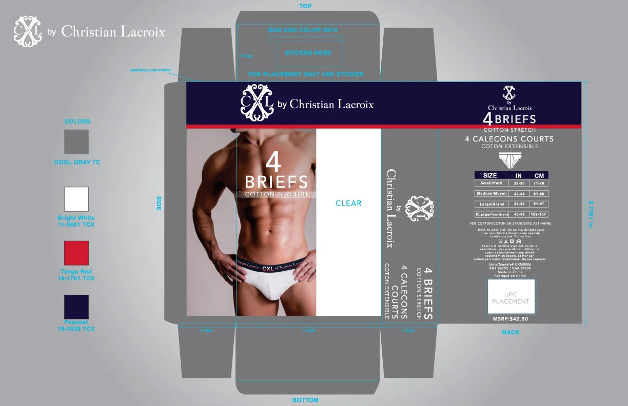 Christian Lacroix 4 Pack Briefs Packaging box
