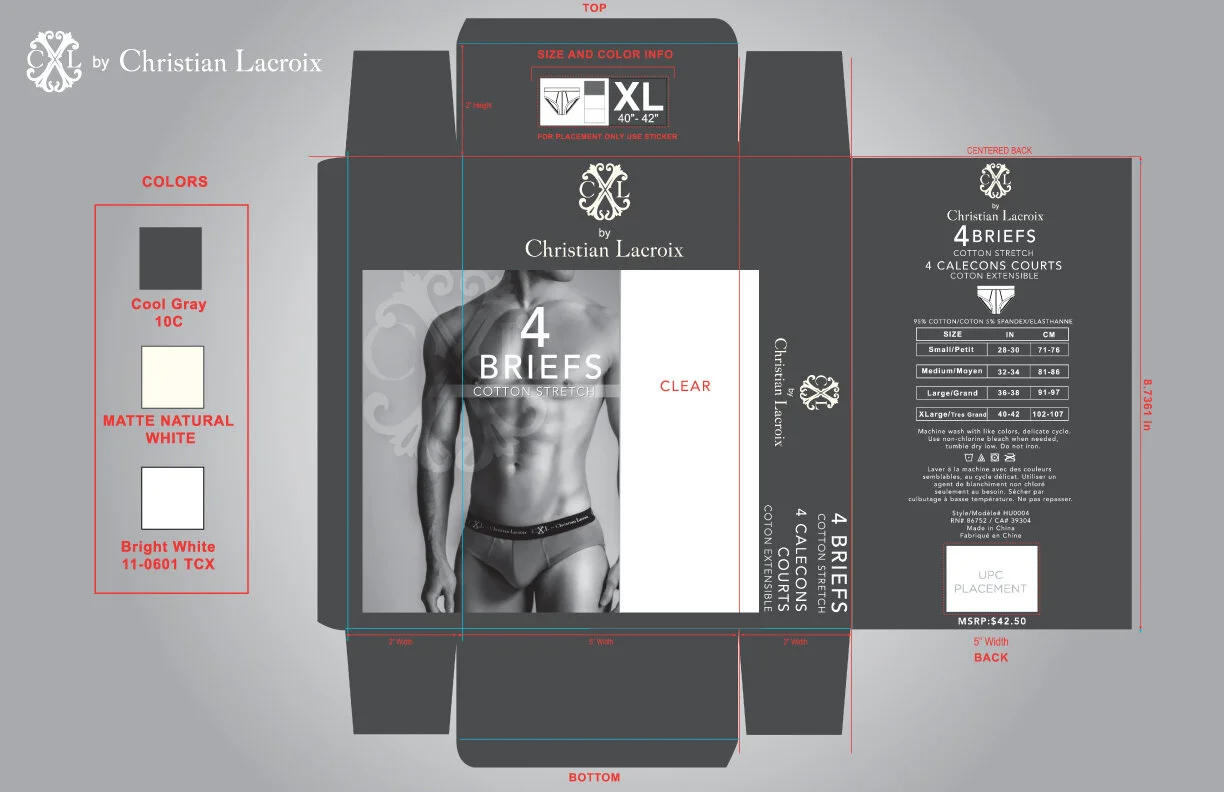 Christian Lacroix 4 Pack Cotton Briefs Packaging box