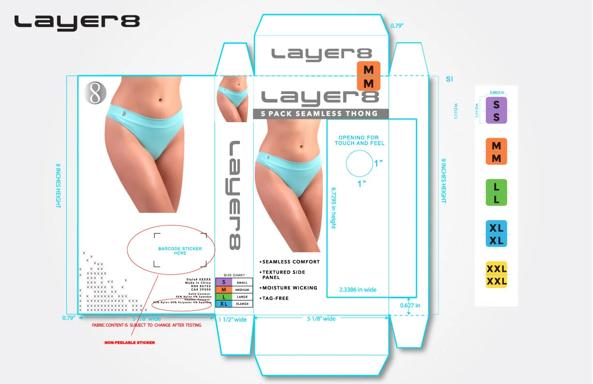 Layer 8 Seamless 5 Pack Thongs