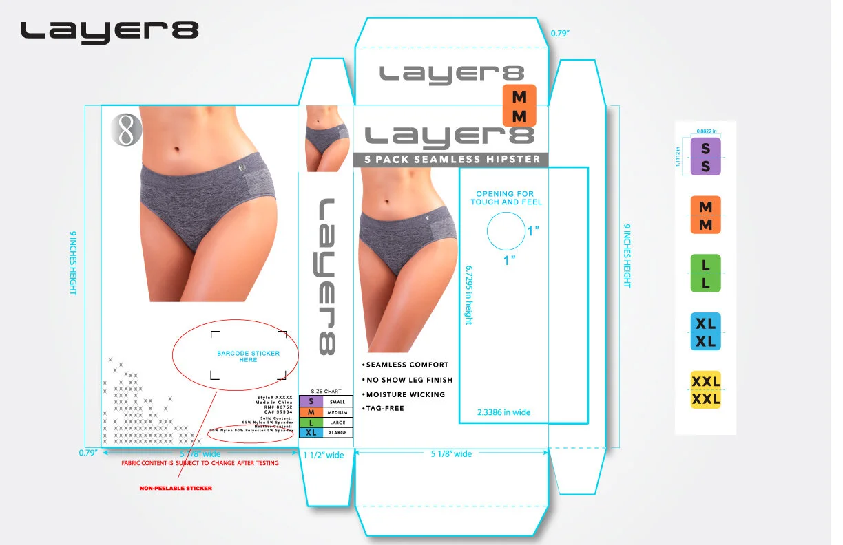 Layer 8 Seamless 5 Pack Hipster