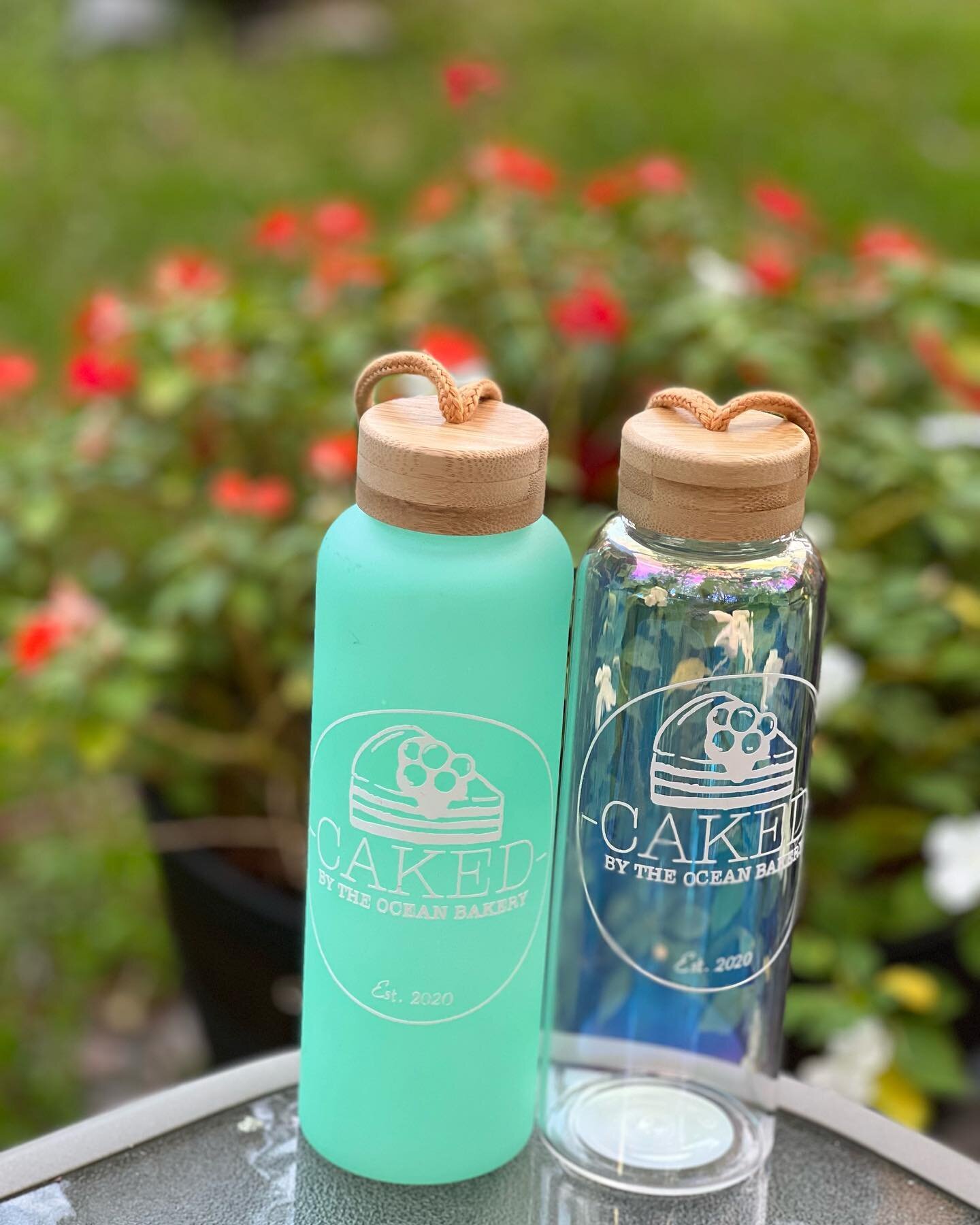 Limited Time Only! Caked By The Ocean Glass Water Bottle Collection! Currently available on our site!
