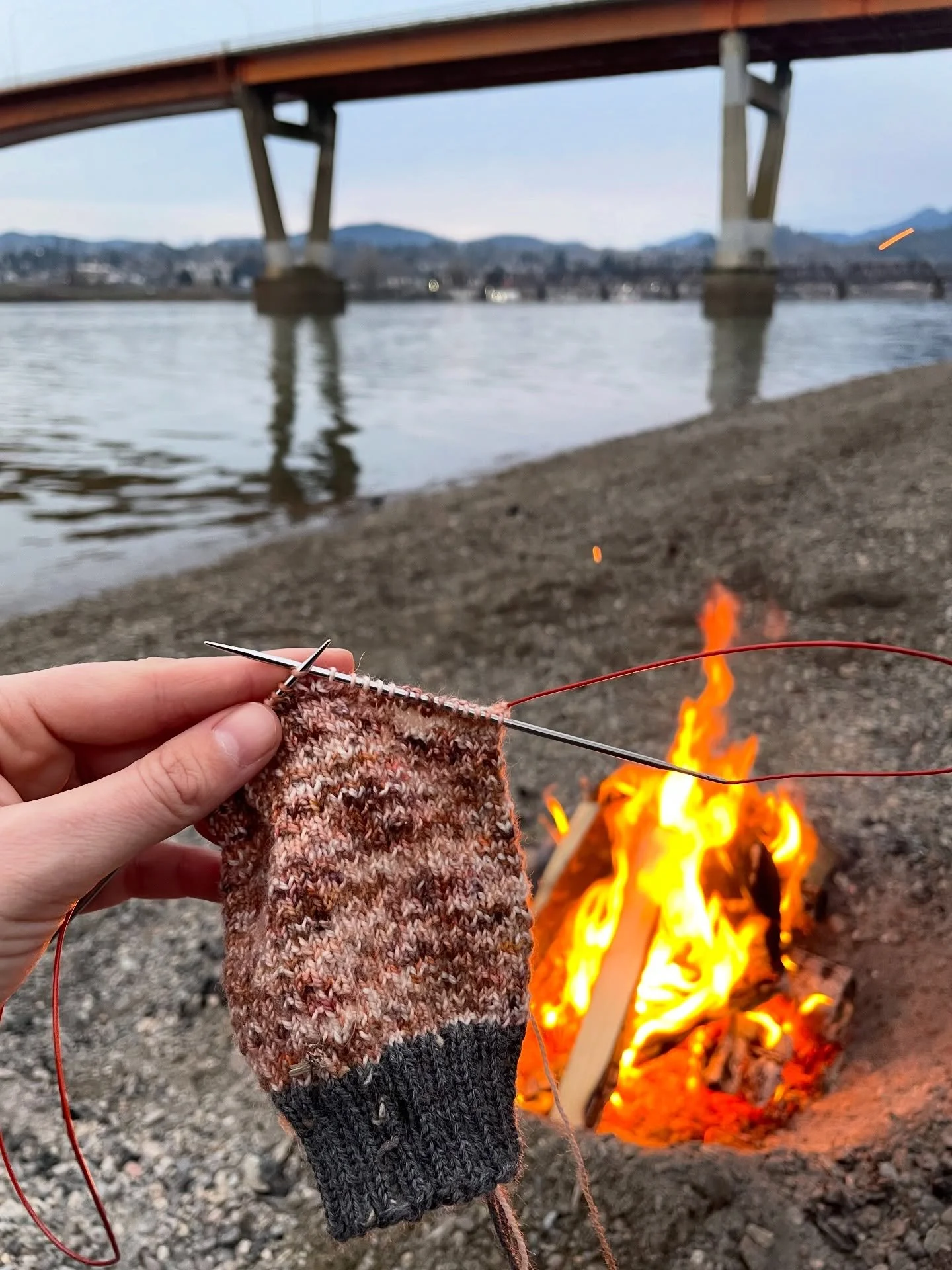 One of my favourite traditions is our annual New Year&rsquo;s Day campfire. This year was especially warm, and I even got to knit a little on a new sock. 

Do you have any new year&rsquo;s traditions?