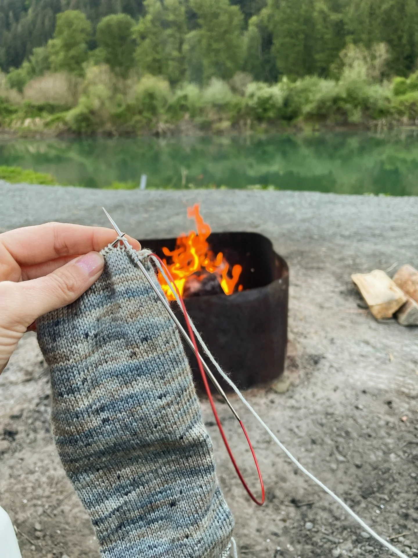 A few weeks ago we got a new (to us) adventure car, and it&rsquo;s been so fun getting back out, having campfires, watching beavers, drawing birds, and knitting, of course. 

I suspect fire bans will be happening earlier than usual this year, so we&r