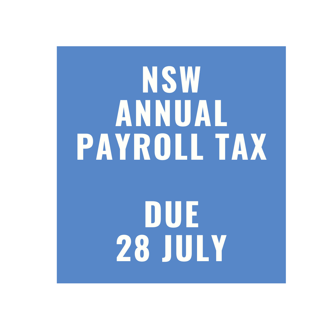 NSW Annual PAYROLL TAX LODGEMENT DUE