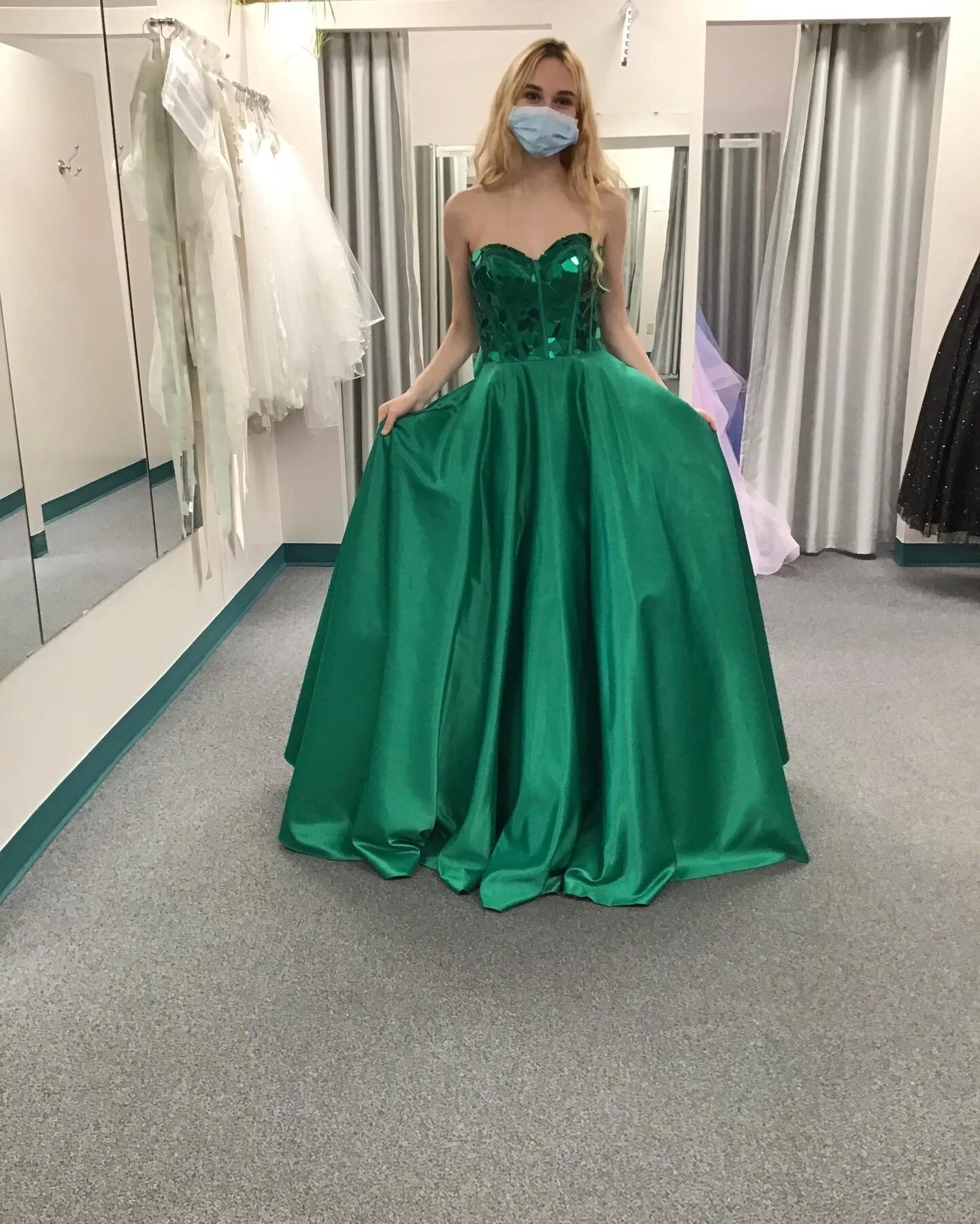 This color is amazing on her, maybe this is her gown, graduating from St Joes congratulations#graduation#prom