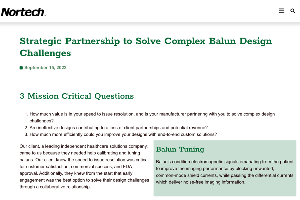 Nortech Balun Tuning Blog