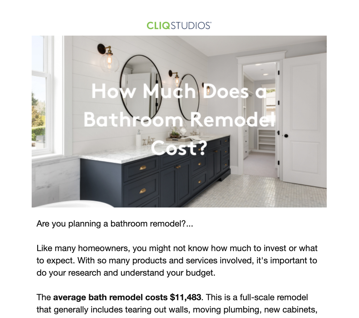 Bathroom Remodeling Costs Newsletter