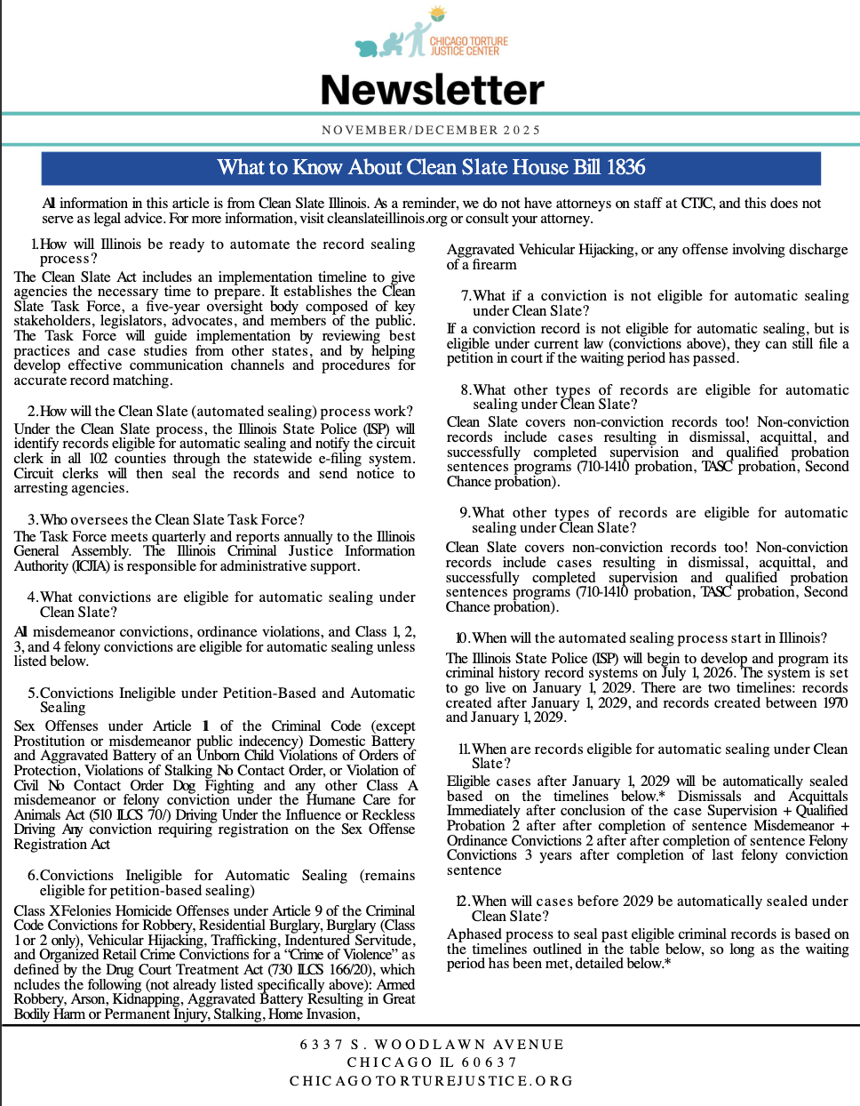 November/December 2025 Newsletter