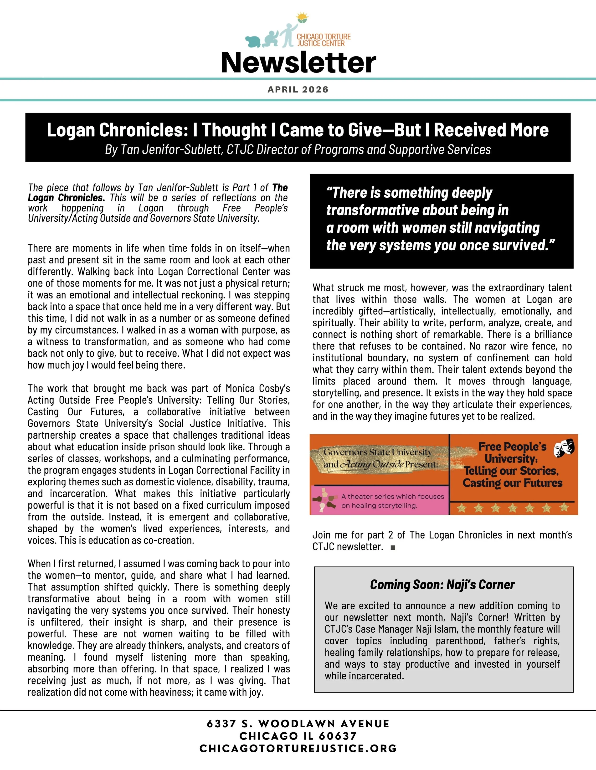 April 2026 Newsletter