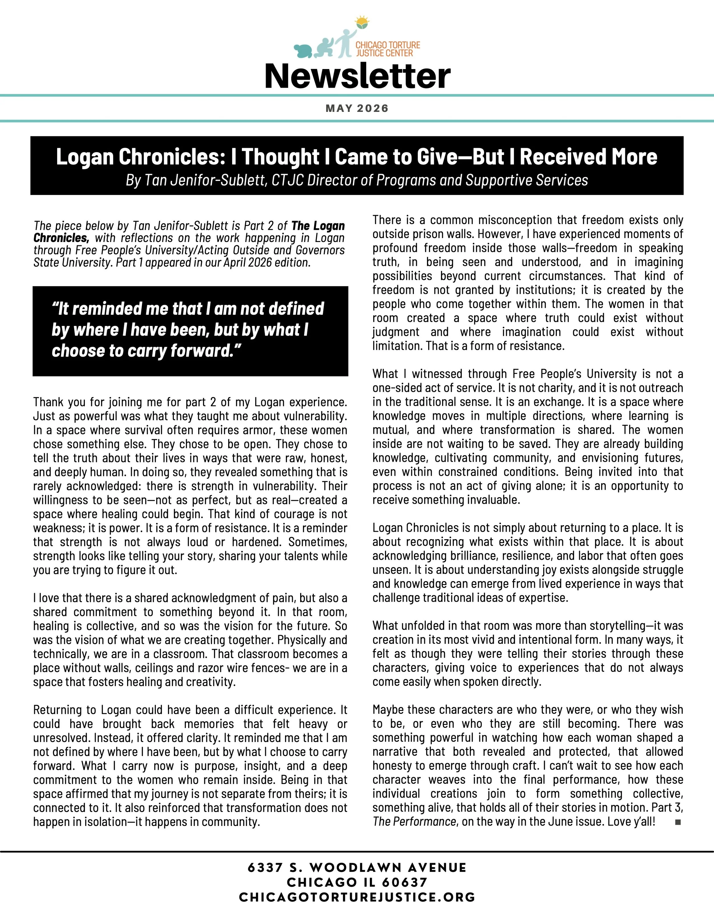 May 2026 Newsletter