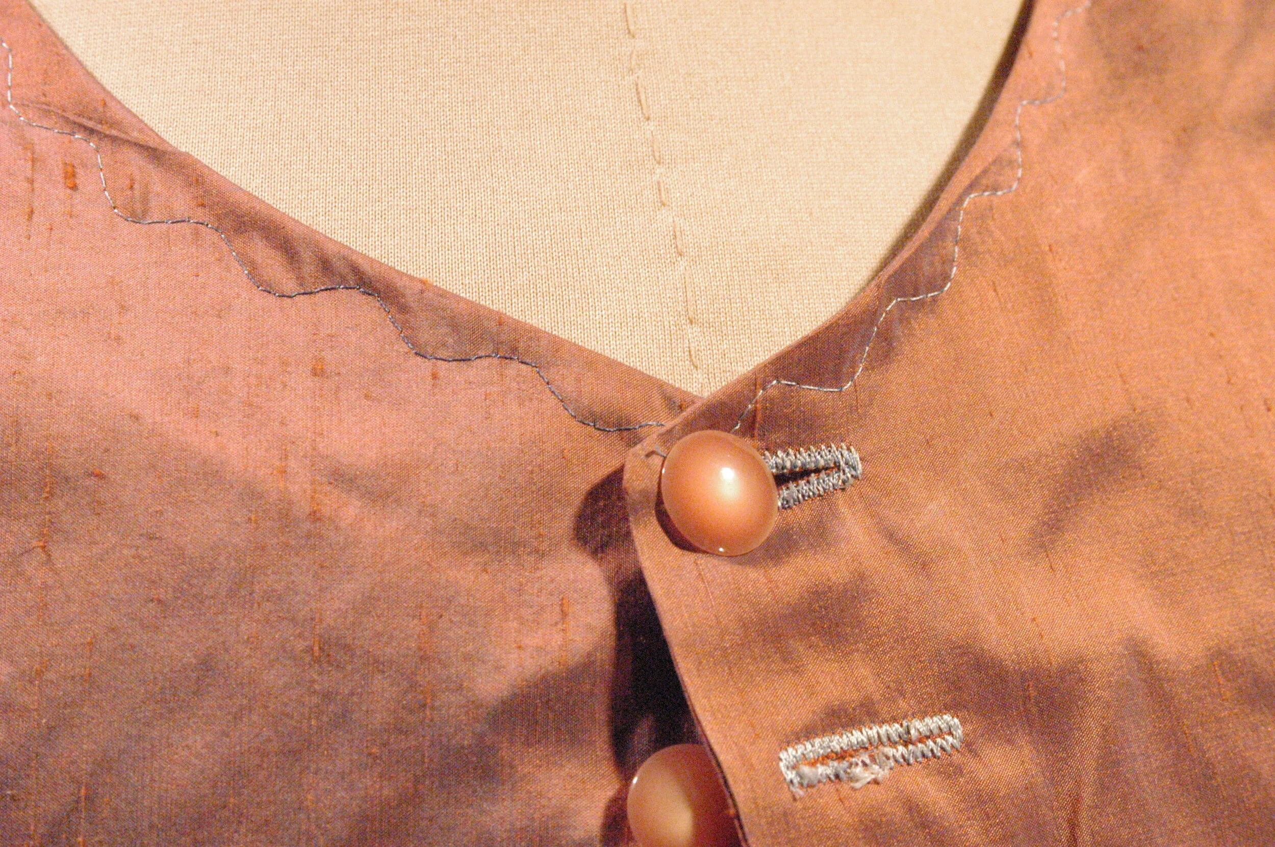 Draping - Waist Coat - Button Details