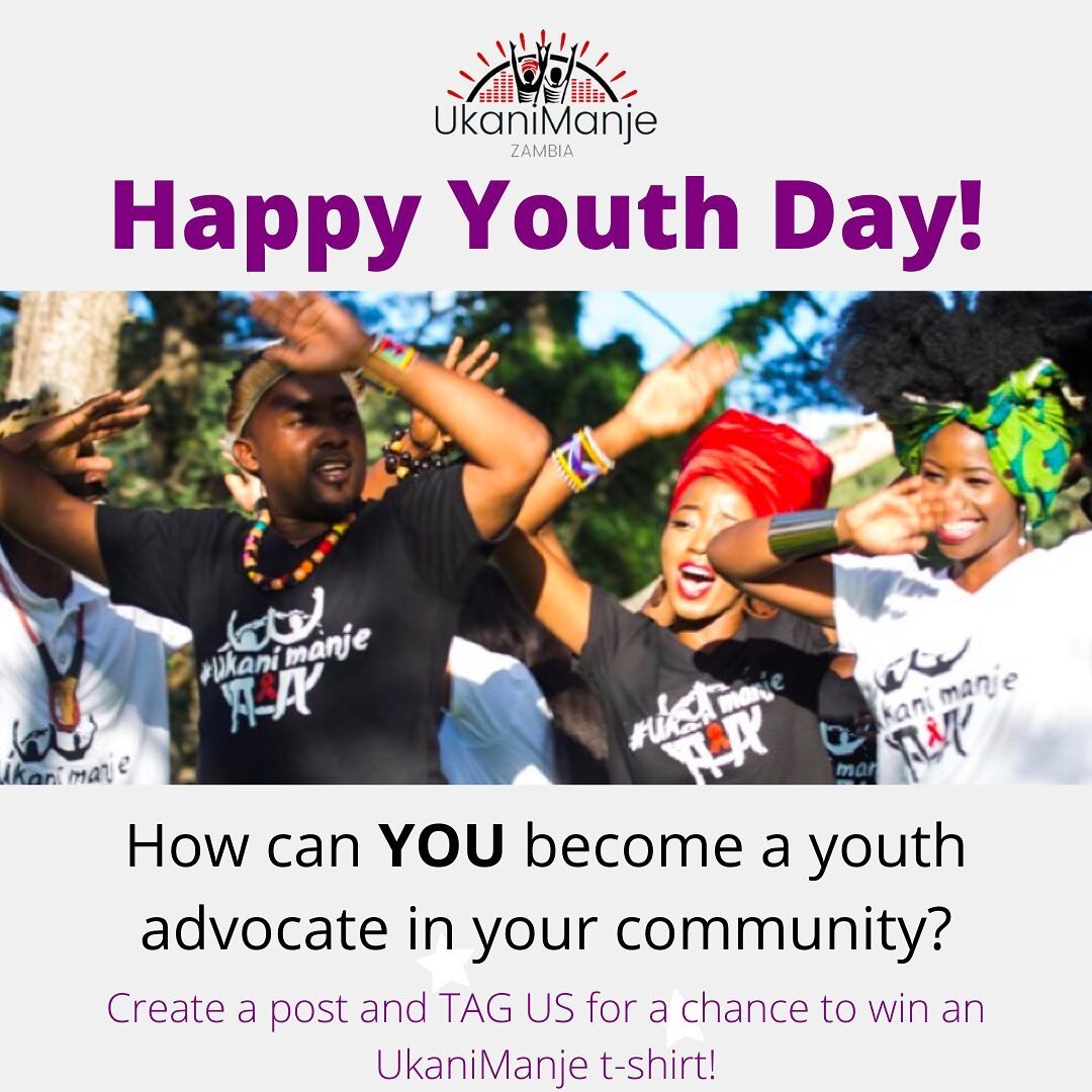 Happy Youth Day Zambia!! 

Tell us how you can be a youth advocate in your community... for a chance to win an ukanimanje t-shirt! 

#UkaniManje #WakeUp #TimeisNow #Zambia #Zambian #music #africa #african #selflove #NGO #NGOs #campaign #HIV #HIVaware