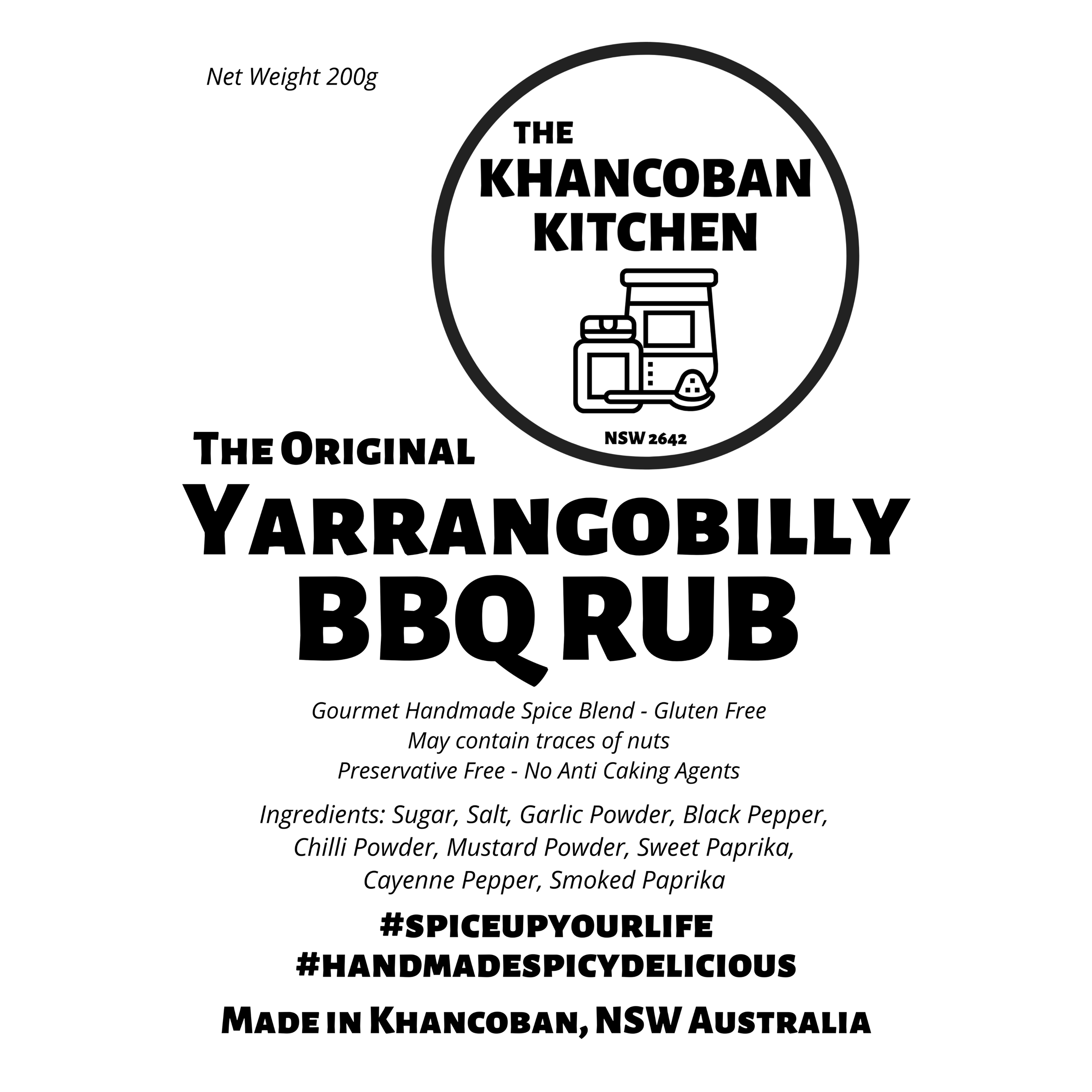 The Original - Yarrangobilly BBQ Rub - 75g or 200g Value Pack