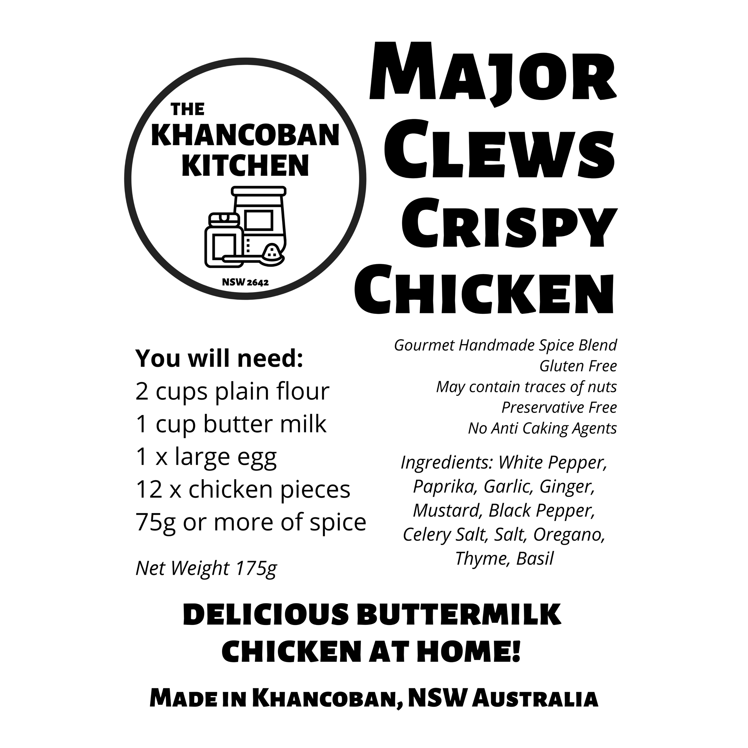 Major Clews Major Clews Crispy Chicken - 175g — THE KHANCOBAN KITCHEN