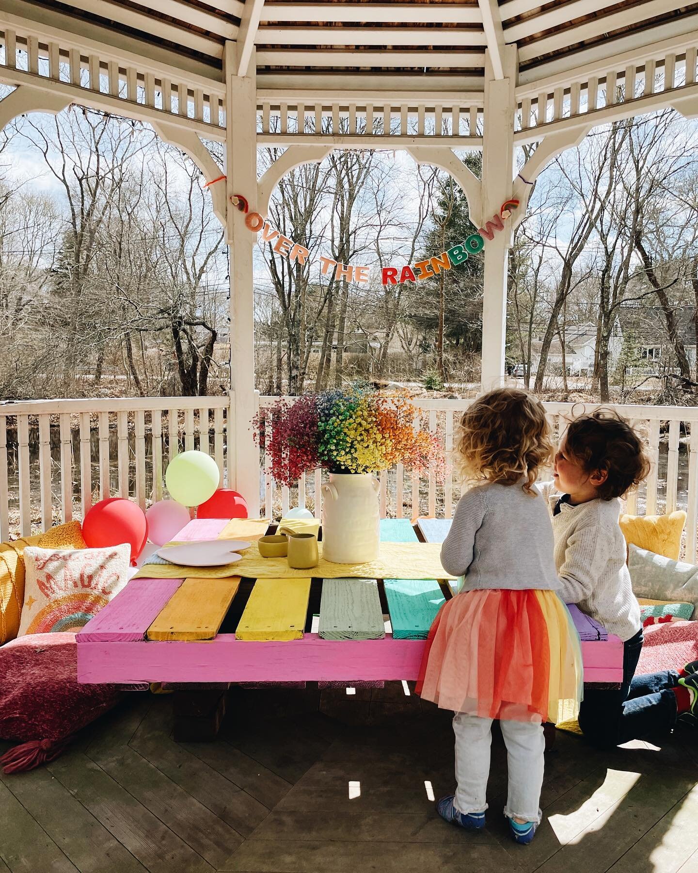 I love making magical memories with my babies! Here is more of our rainbow tea party!

#spillthetea #rainbowteaparty #rainbowtea #palletmakeover #palletproject #palletfurniture #palletdecor #reducereuserecycle #recycleproject #recycledfurniture #recl