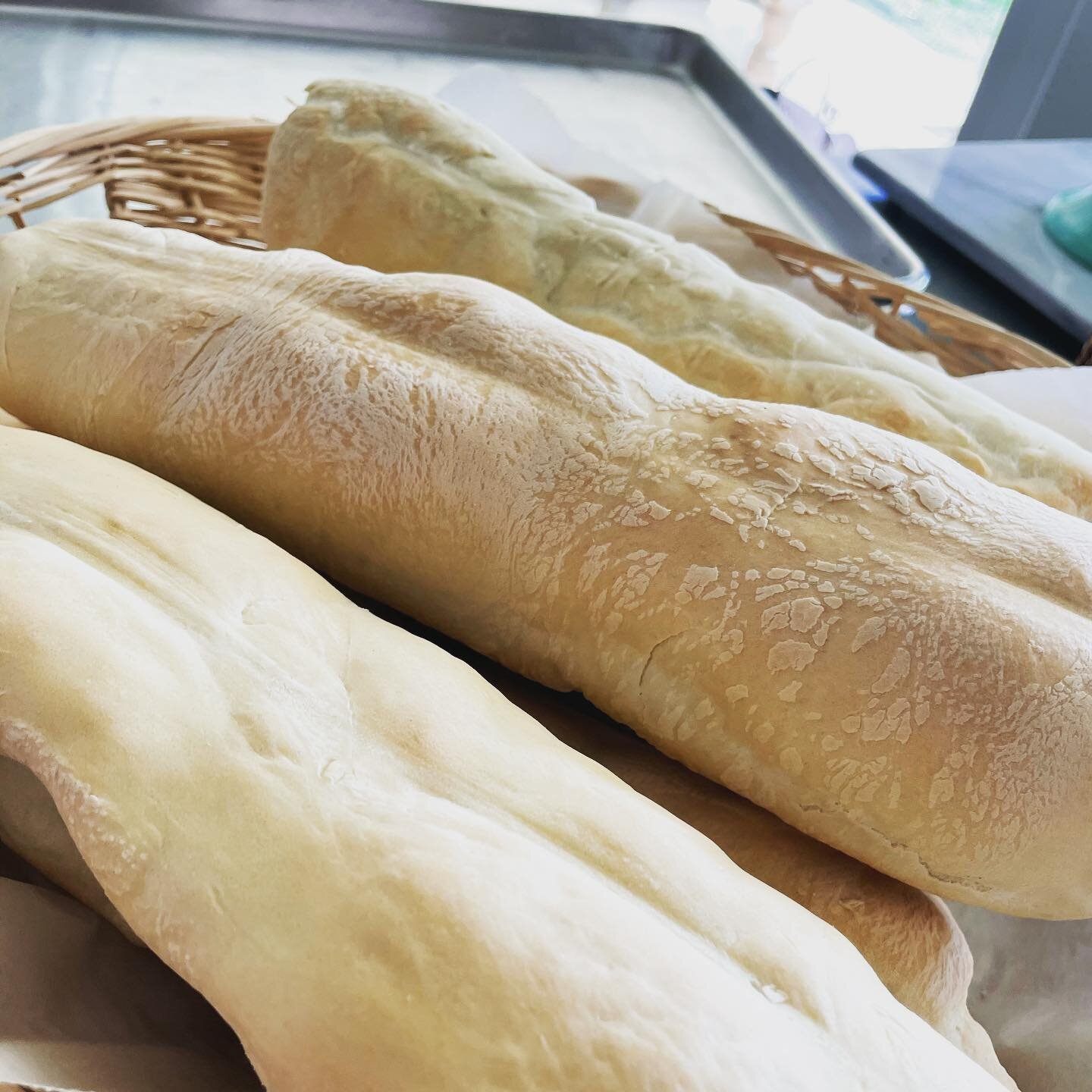 Cuban bread!  Almost ready for the game and the sandwiches!  The pork is still roasting.  #cubansandwiches #superbowlfood #sixloaveswontbeenough #nicholaschooses