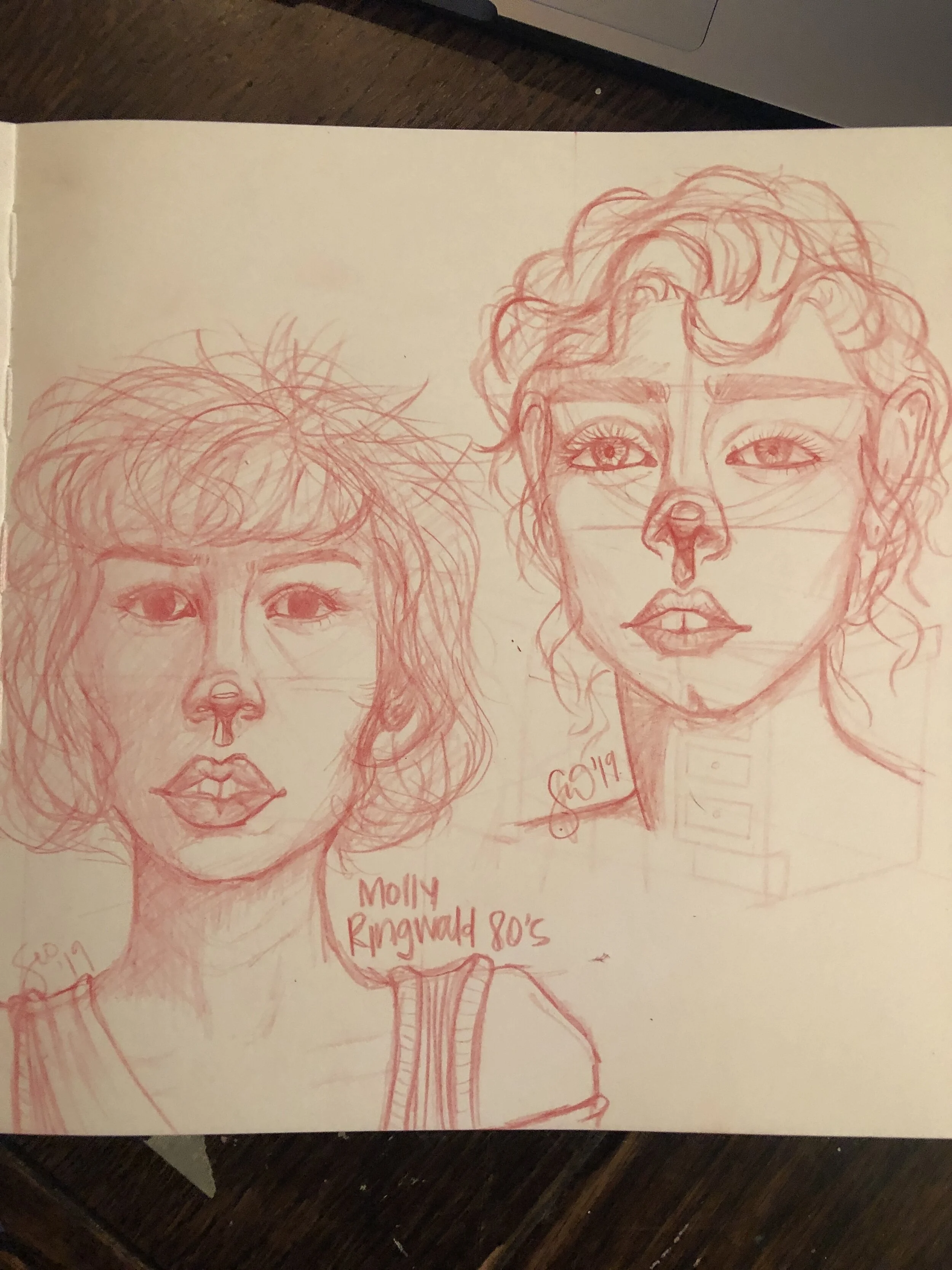 Woman Doodles - 2019 
Red Pencil 