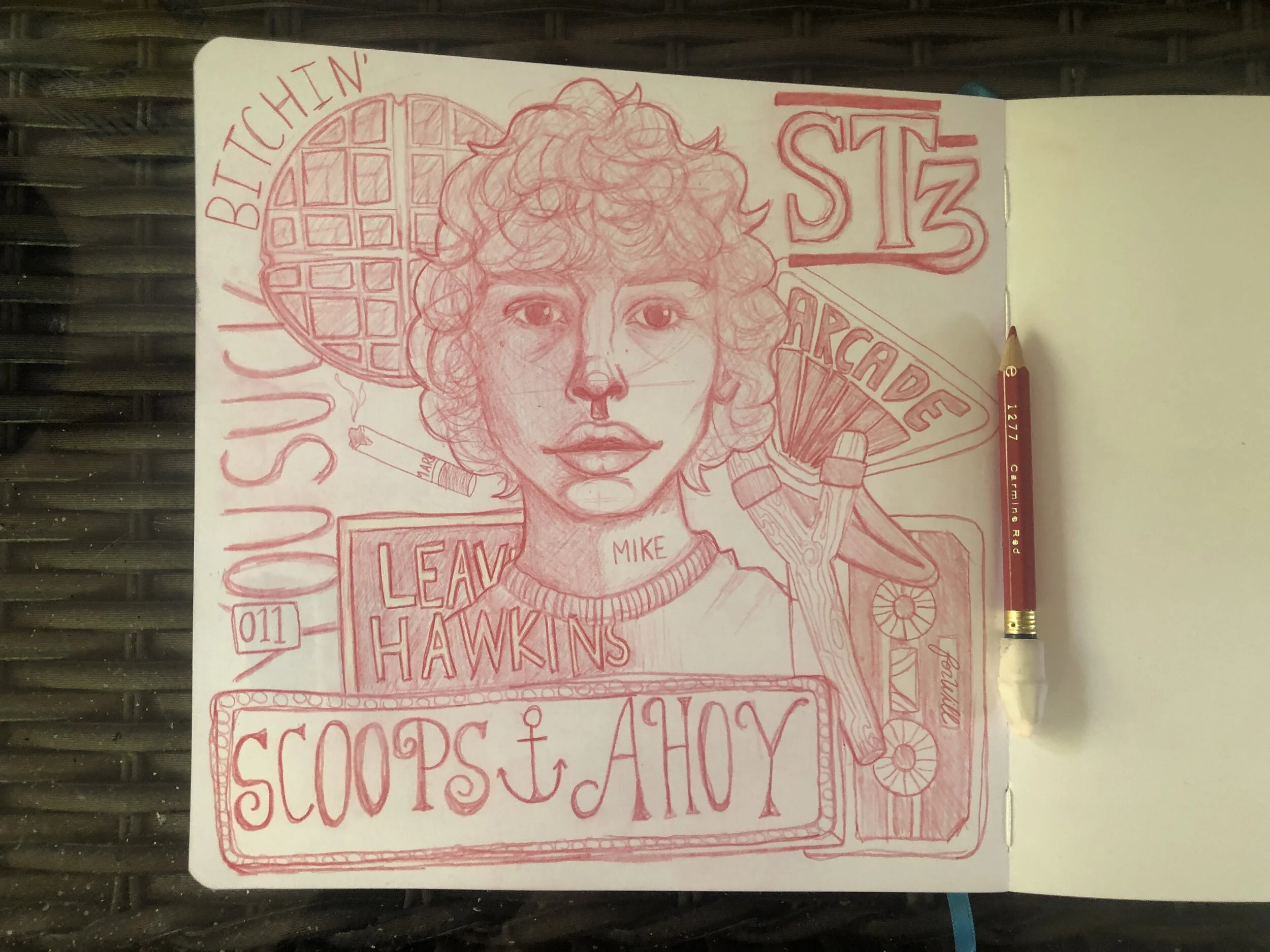 Stranger Things Doodles - 2019 
Red Pencil 