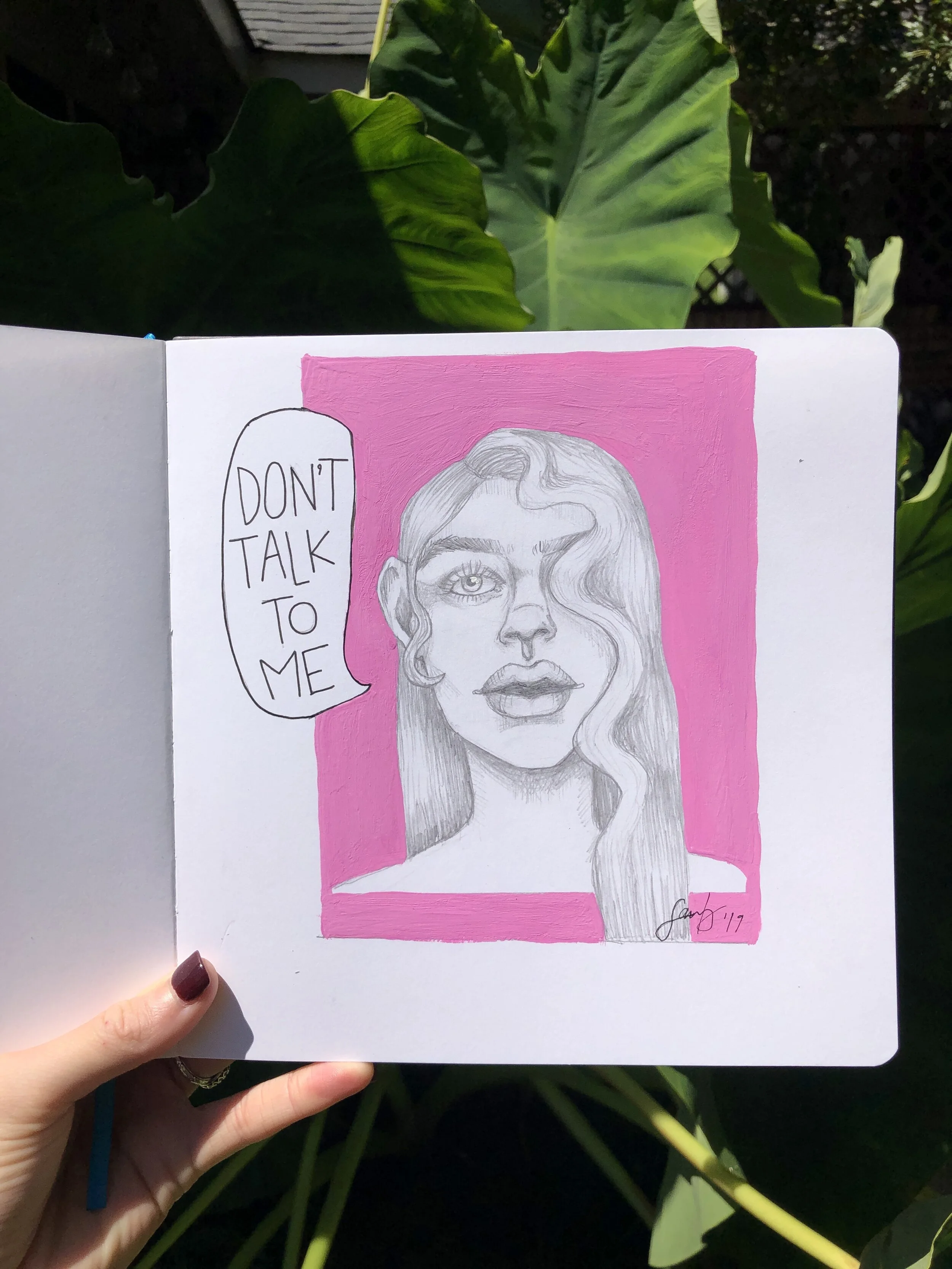 "Don't Talk to Me" - 2019 
Gouache & Ink 