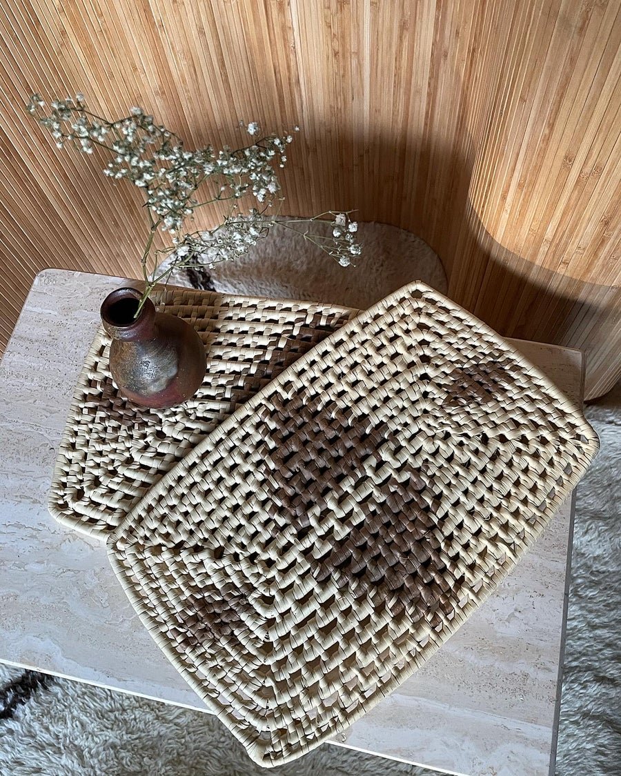 Wicker placemats via Ecru Vintage