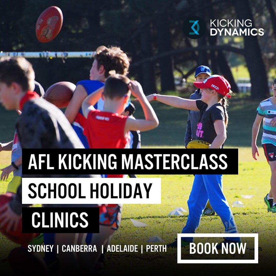 Our national AFL Kicking Masterclass clinics are back these school holidays. Coming to Sydney, Canberra, Adelaide and Perth.

Early bird tickets are on sale now until the 20 March (please use coupon code: EARLYBIRD). 
⁠
Program designed by former Syd