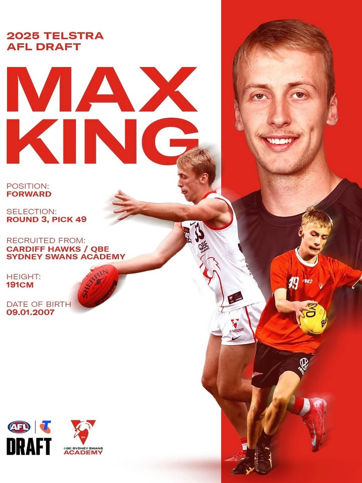 Huge congratulations to @max.king15 and @noah.chambo for being selected by the @sydneyswans in the @afl draft and  rookie draft respectively! 🦢

We have been fortunate to work with both players and hearing their name get called, is one of the reason